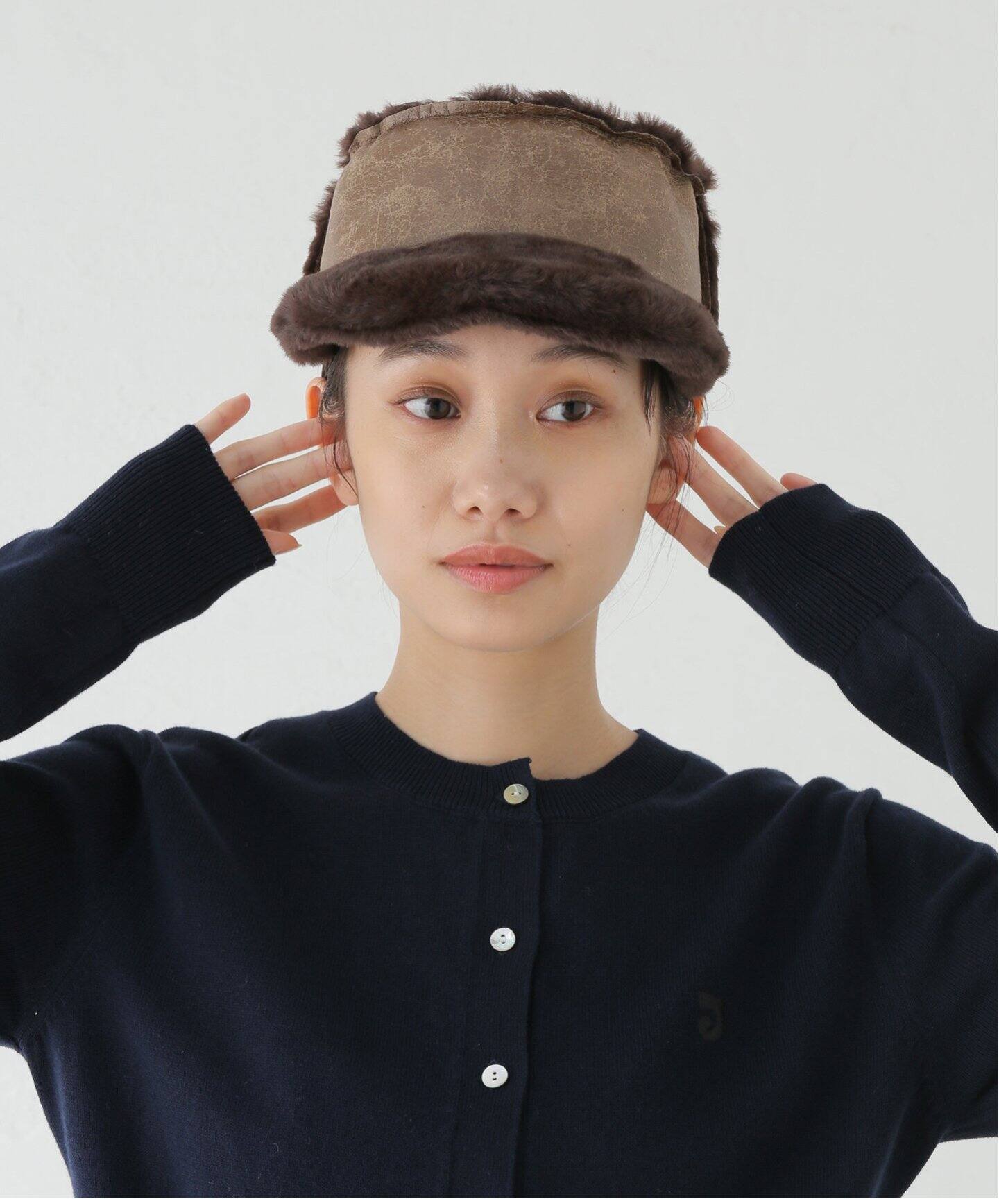 AWESOME NEEDS BELLBOY CAP_SHEARLING_BROW（キャップ）｜JOINT