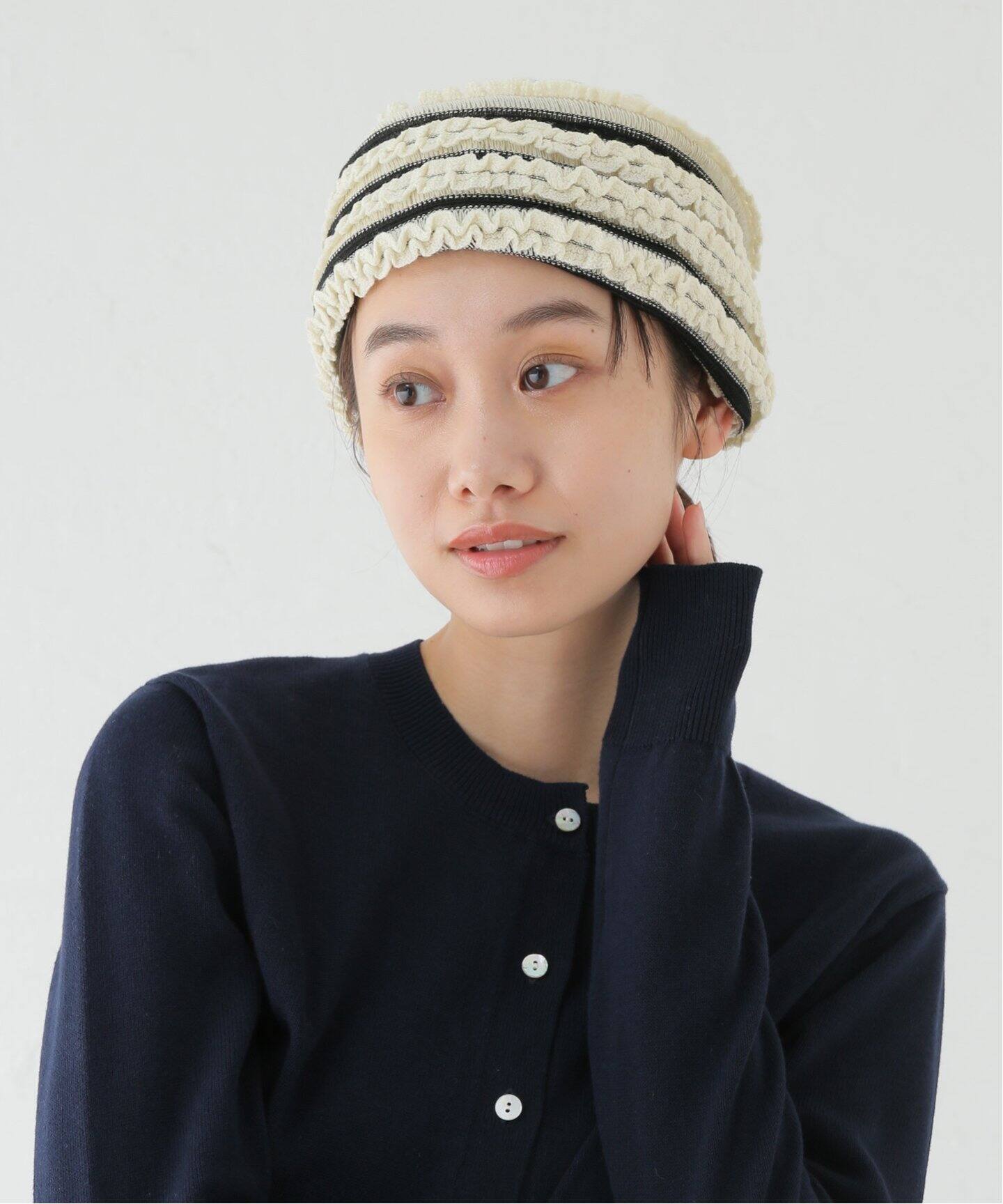 AWESOME NEEDS SUGARLOAF HAT_STRIPE CREAM（ニットキャップ・ビーニー 