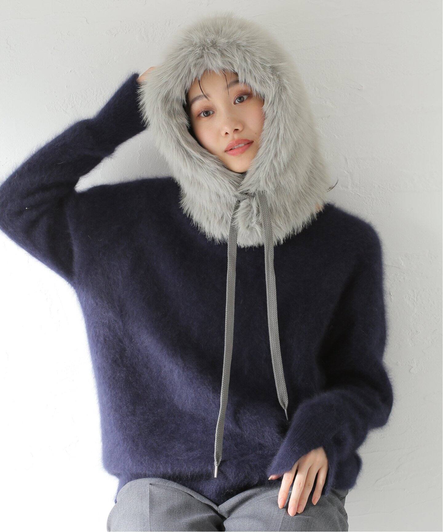 KIJIMA TAKAYUKI/キジマ タカユキ LONG FAUX FUR HOOD W-242048  