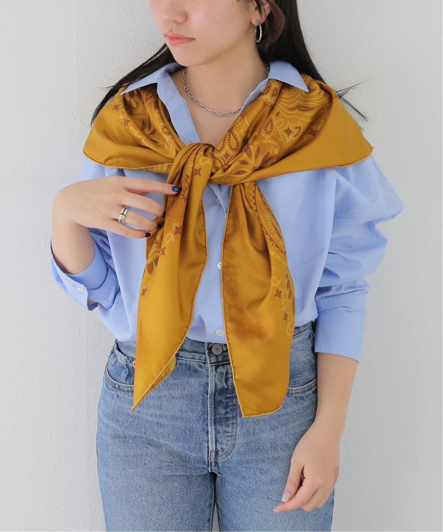 FRAMeWORK MANIPURI ヴィンテージ加工108A2バンダナ（OUT OF