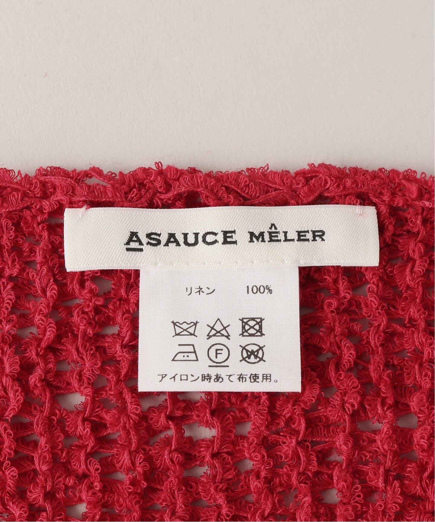 ASAUCE MELER/アソースメレ ローゲージリネントライアングルニット 