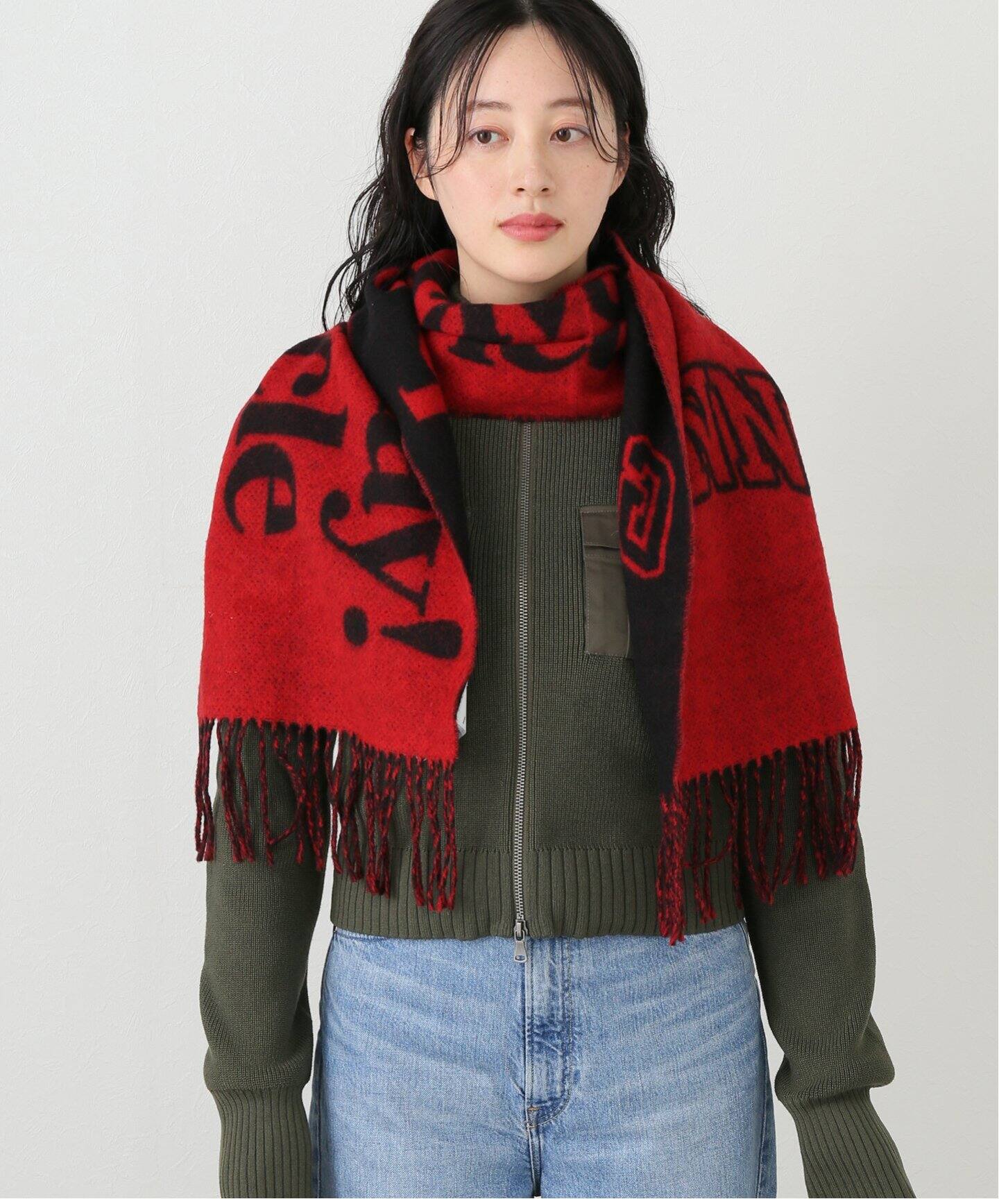 GANNI / ガニー】Narrow Scarf Please Recycle A6204（スカーフ  