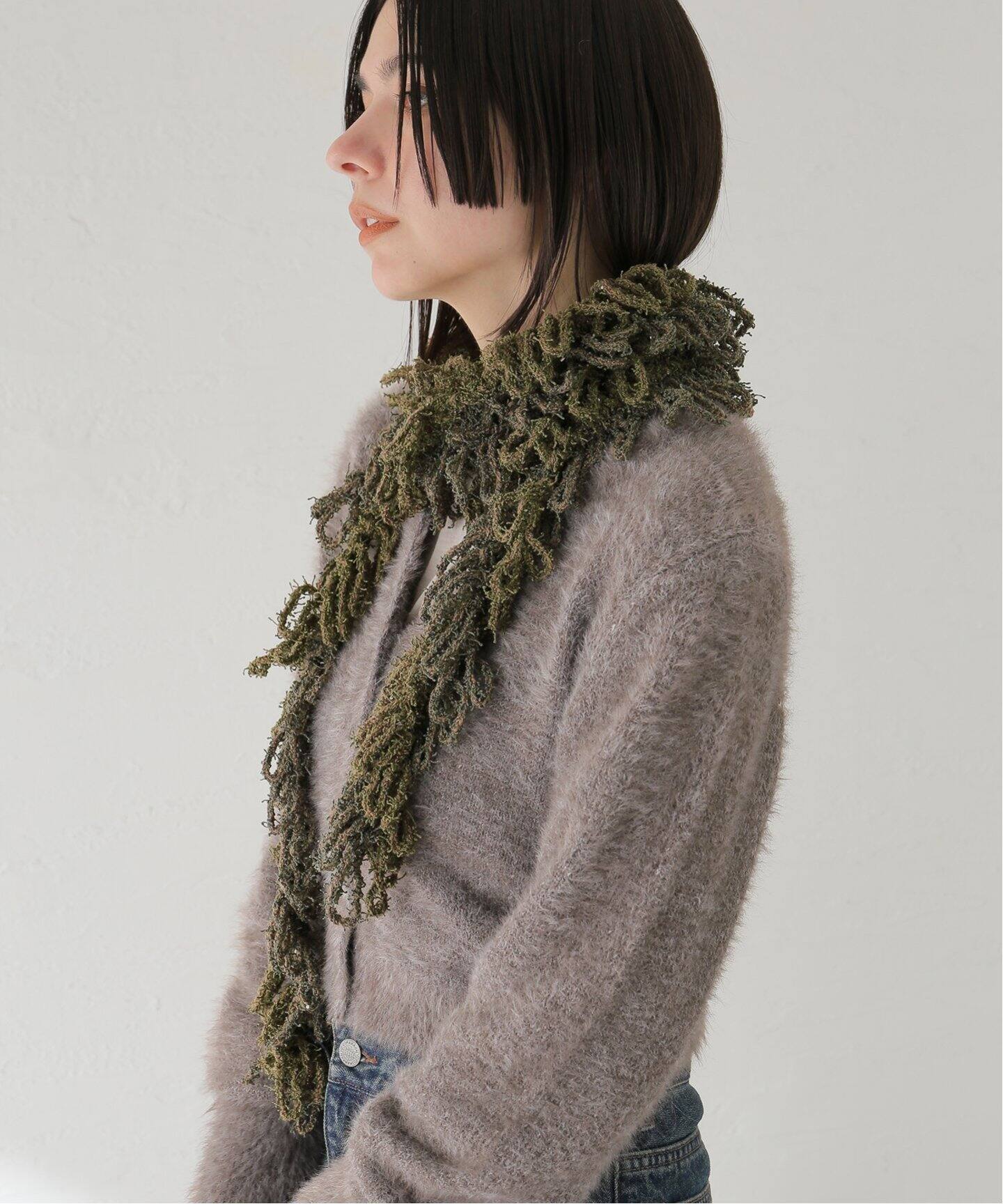 SCULPTOR/スカルプター】 Sequin Mop Scarf SL008210BW（スカーフ