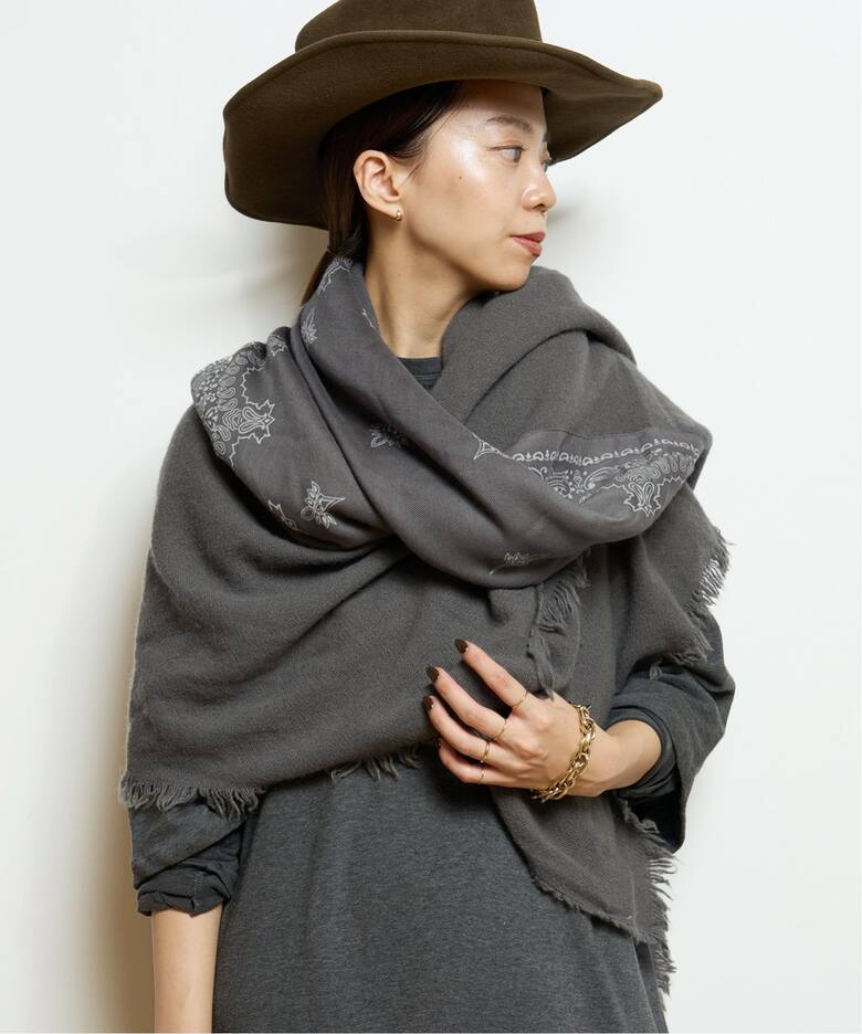 DESTIN/デスティン】 140*140 PAISLEY CASHMERE ストール（ストール  