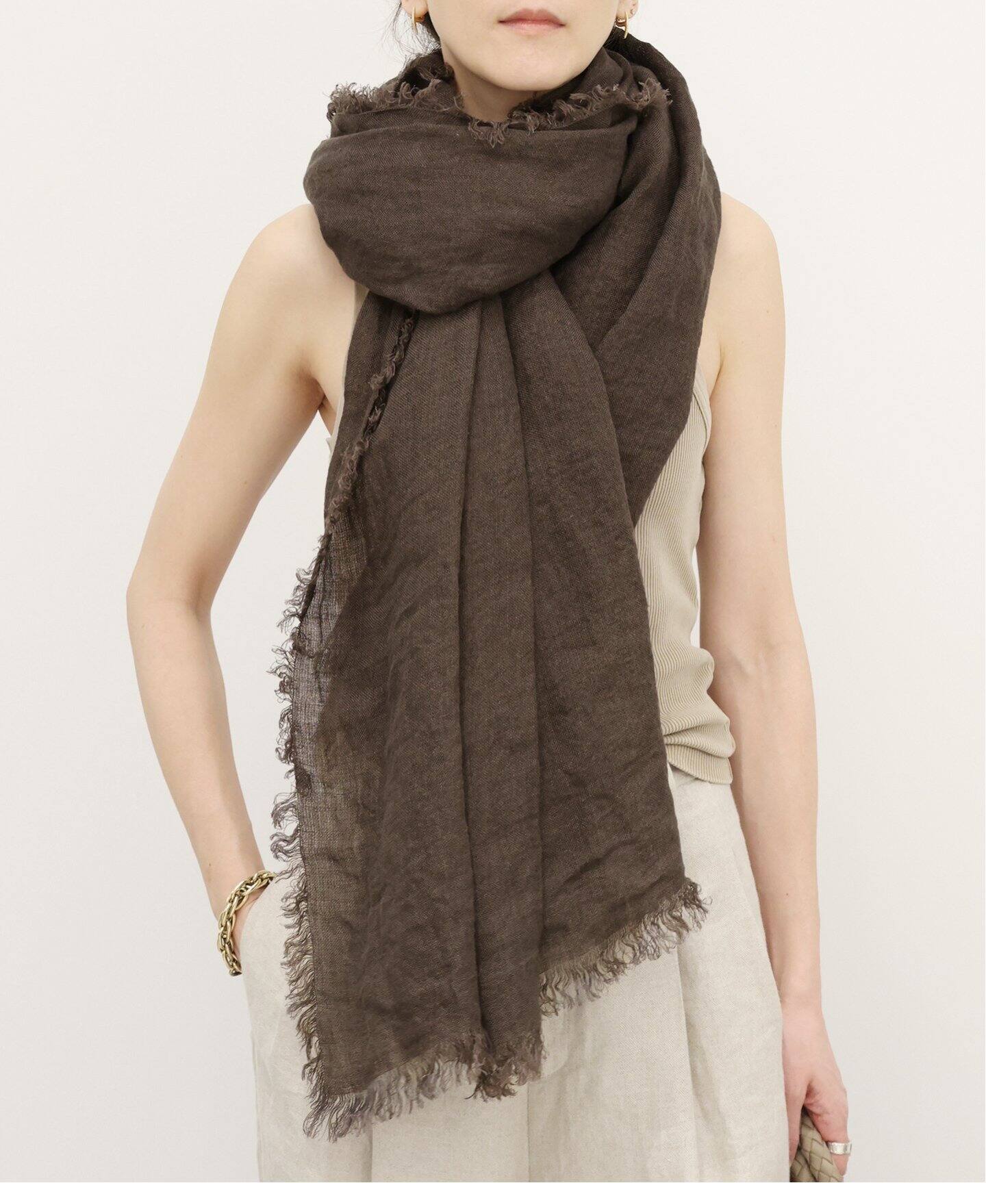 ASAUCE MELER/アソースメレ】LINEN GAUZE ストール（ストール）｜MUSE  