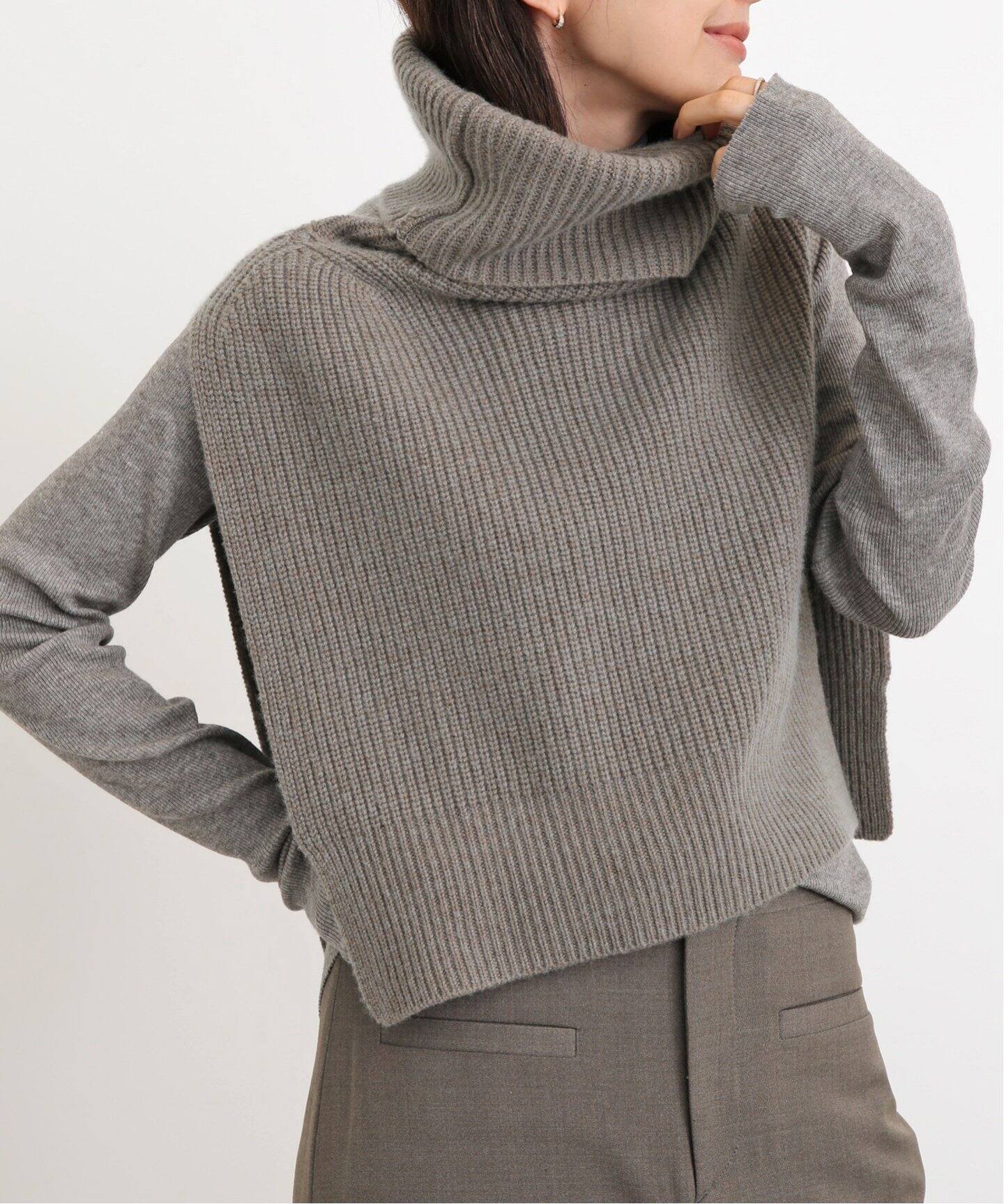 YVES SALOMON/イヴ サロモン】 FRONT KNIT WEAR