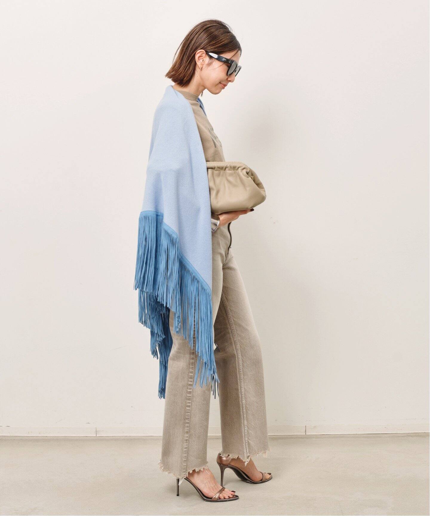 L'Appartement ALMA ROSA フリンジ スウェードストール APLOMB/アプロンブ】 FRINGE SHAWL（ストール）｜L'Appartement