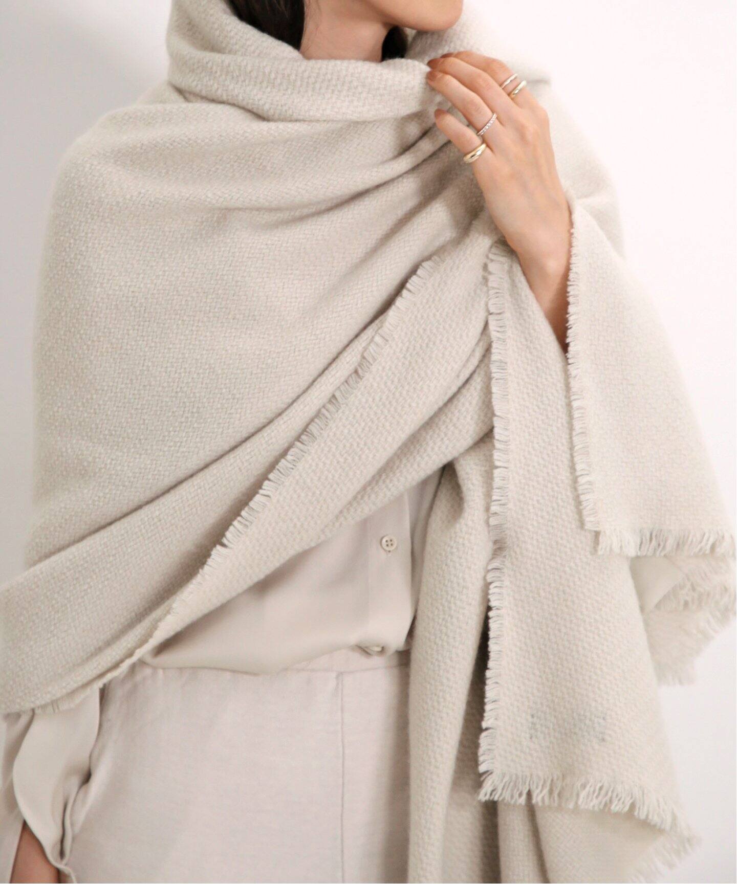 ALONPI/アロンピ】 CASHMERE STOLE（ストール）｜L