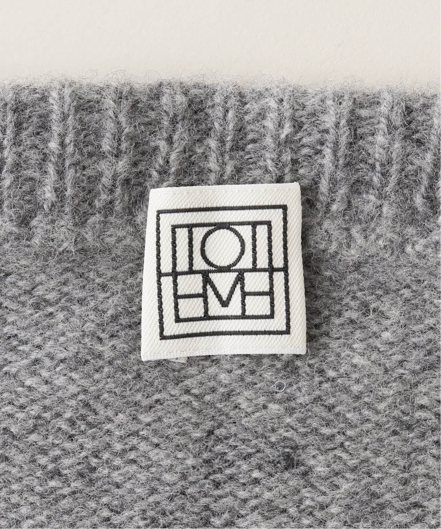 VIP価格【TOTEME】グレー メランジウールコート ダブルスカーフ 351102008_1.jpg