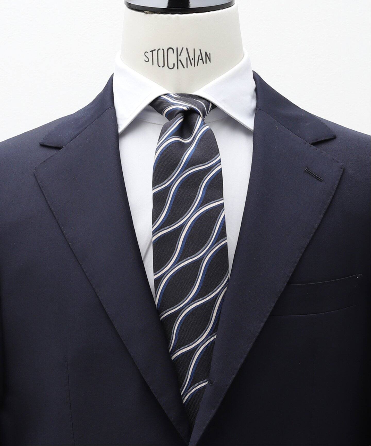 新品】Holliday & Brown／モチーフタイ／ブラック×ライトブルー 