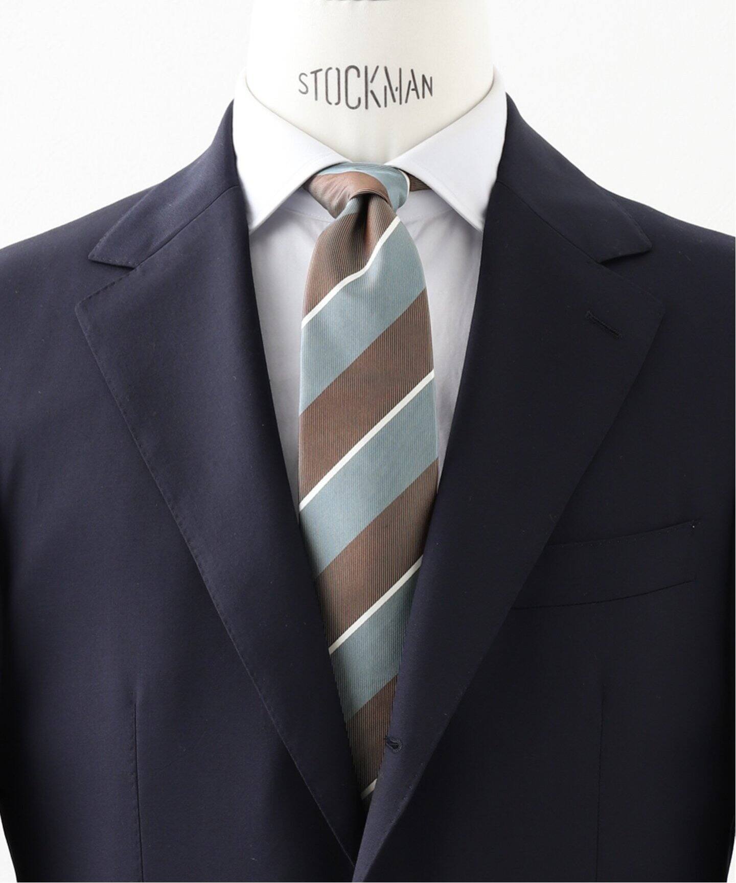 【新品】Holliday & Brown／レジメンタルタイ／ブラウン／ブルー 新品】Holliday & Brown／レジメンタルタイ／ブラウン／ブルー