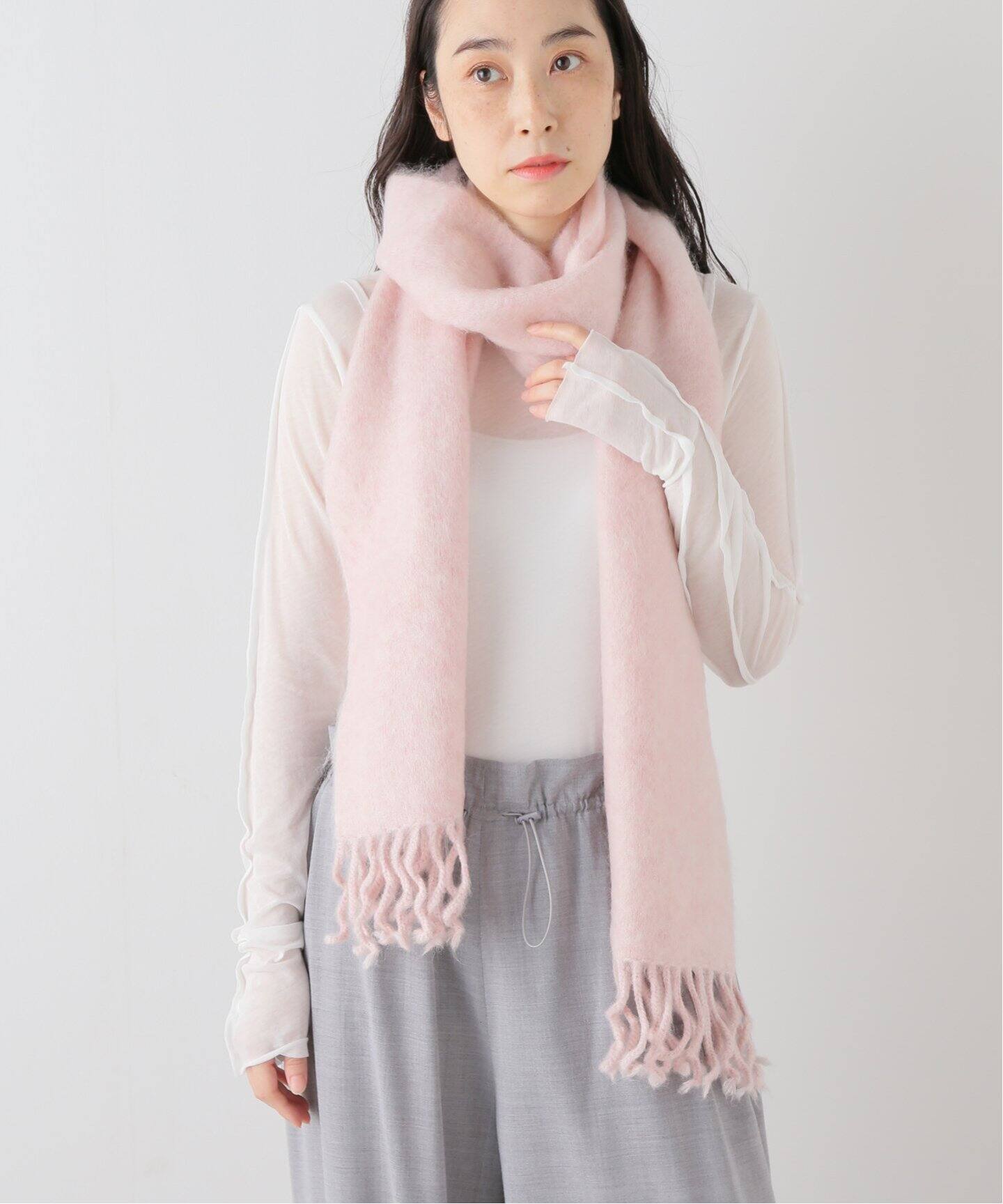 SAYAKA DAVIS BRUSHED MOHAIR MIX SCARF TKT203-MK：マフラー  