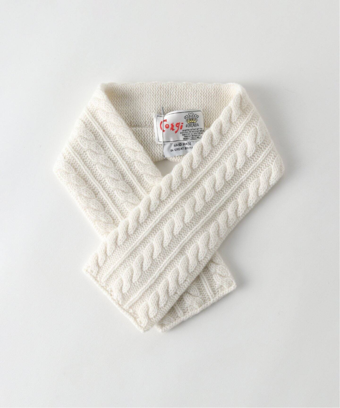 corgi / コーギー】別注 4PLY ケーブル スカーフ（マフラー）｜L 