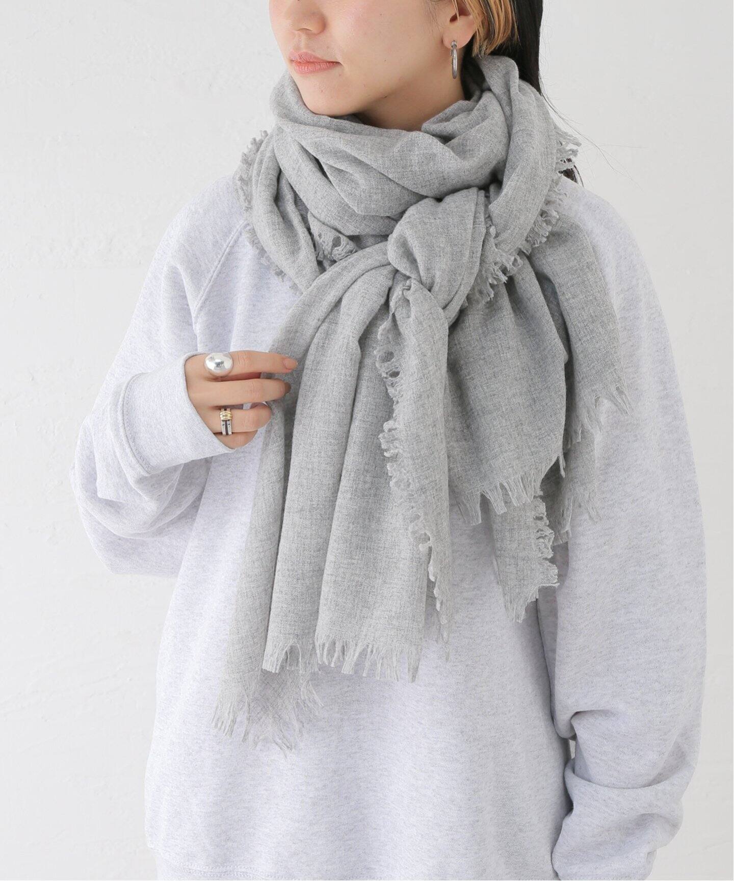 ASAUCE MELER ファインラムエアリーソリッドウールストール（マフラー  