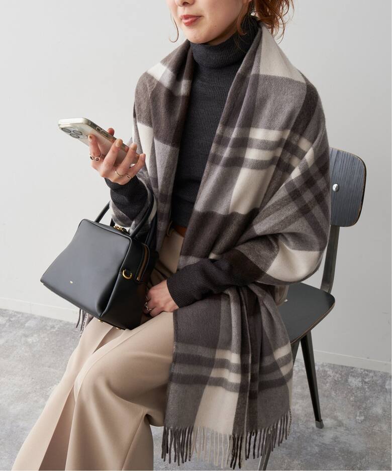 Joshua Ellis / ジョシュア エリス CASHMERE CHECK STOLE（ストール  