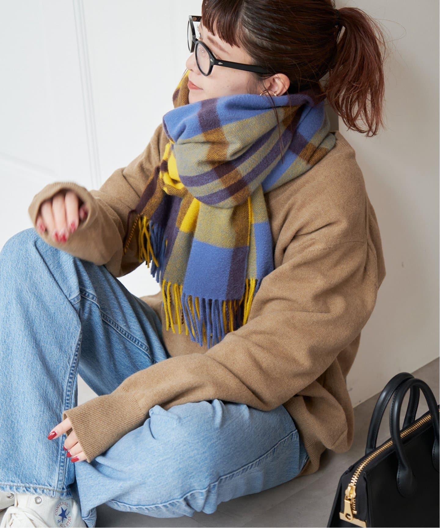 ジョシュアエリスCASHMERE CHECK STOLE Joshua Ellis / ジョシュア エリス CASHMERE CHECK STOLE