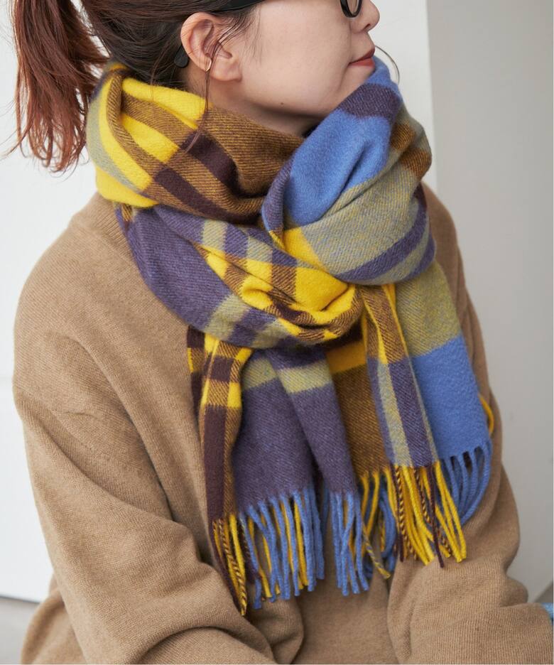 Joshua Ellis / ジョシュア エリス CASHMERE CHECK STOLE（ストール  