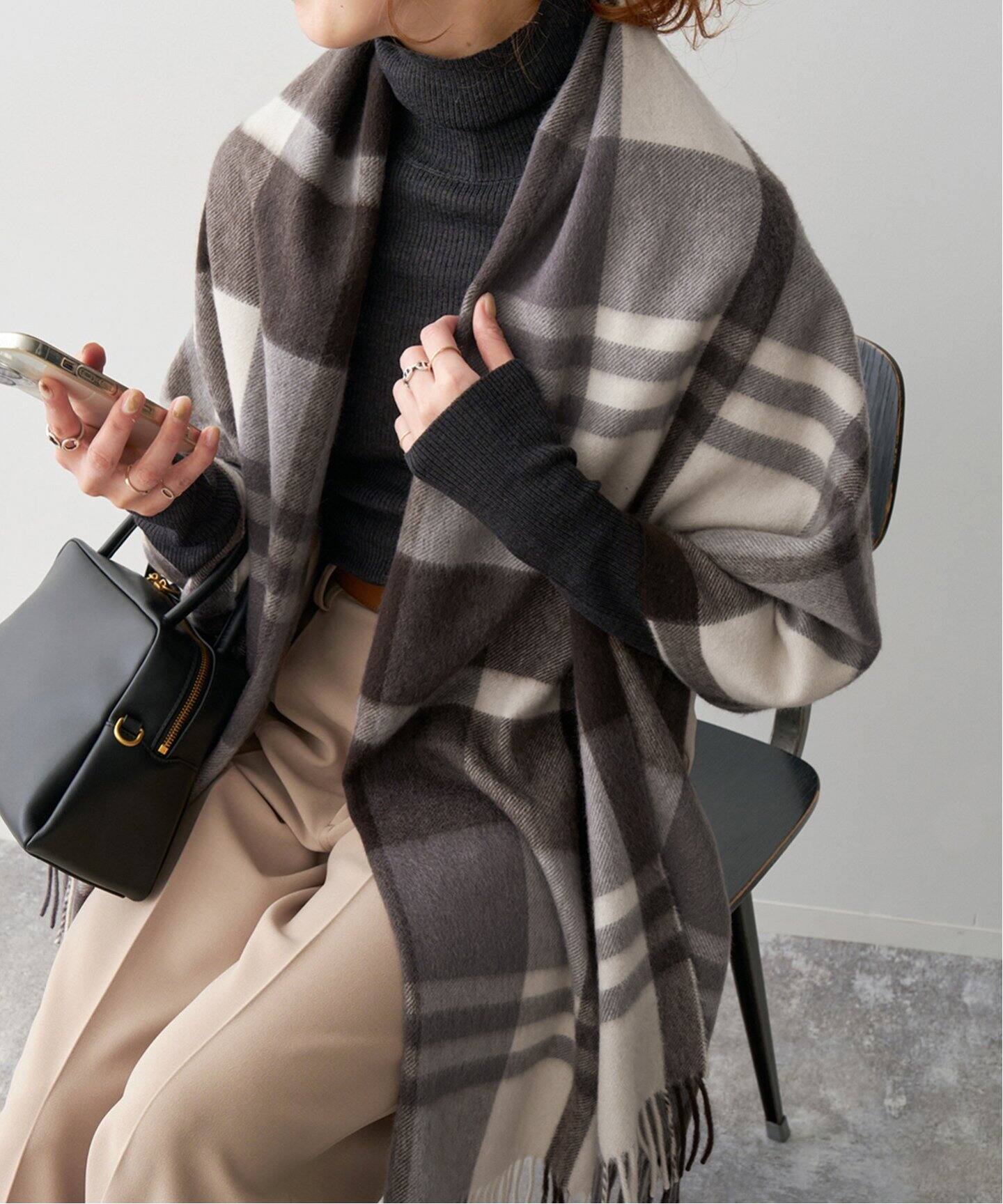 Joshua Ellis / ジョシュア エリス CASHMERE CHECK STOLE（ストール 