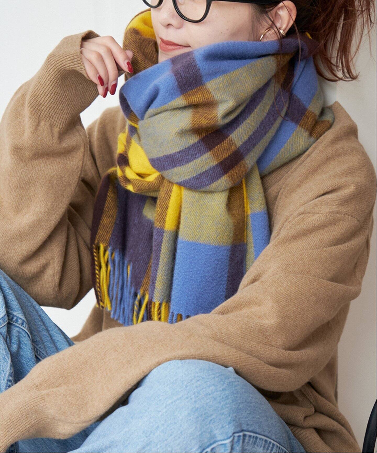 Joshua Ellis / ジョシュア エリス CASHMERE CHECK STOLE（ストール 