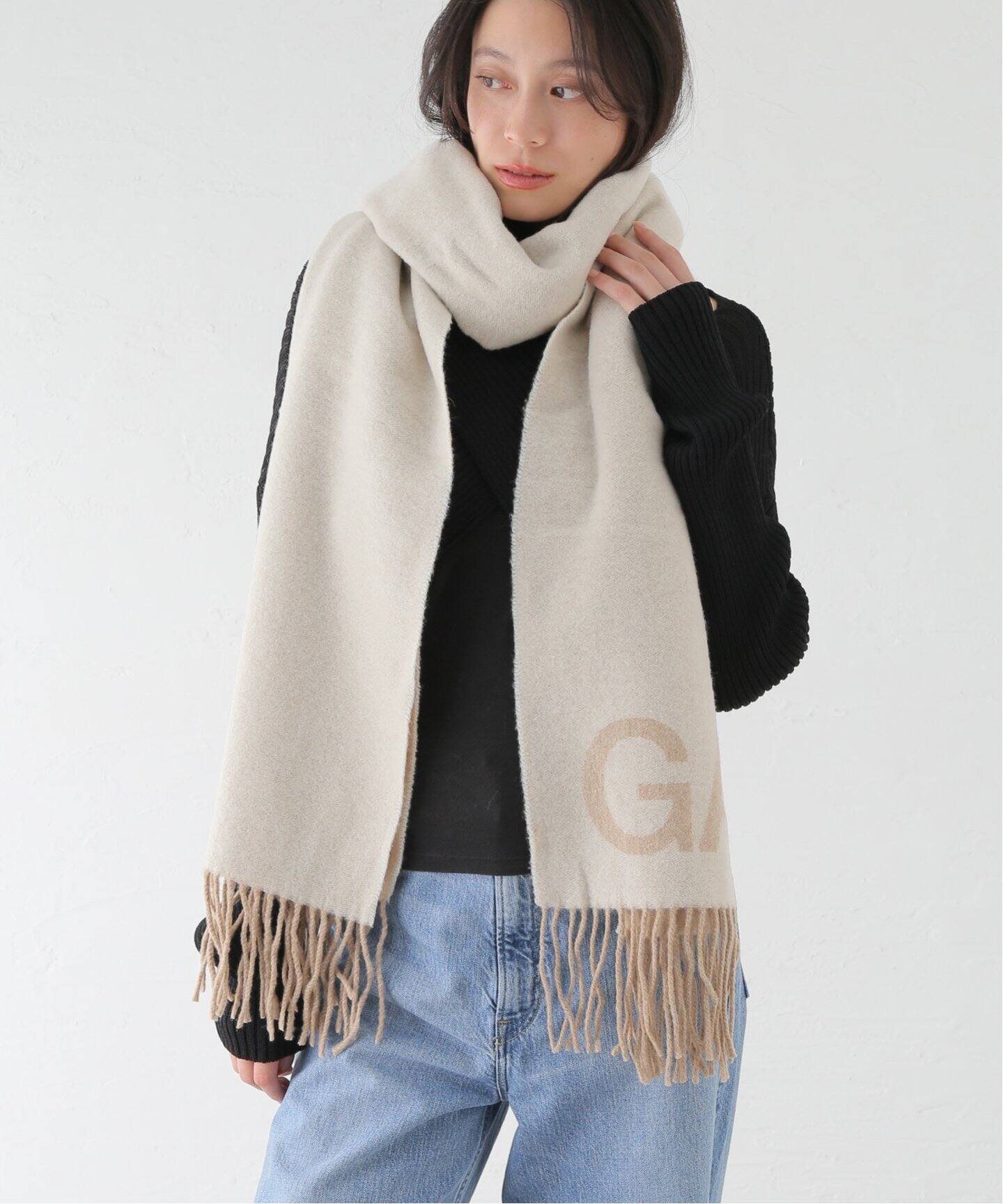 GANNI / ガニー】 Fringed Wool Scarf（マフラー）｜U by SPICK&SPAN  