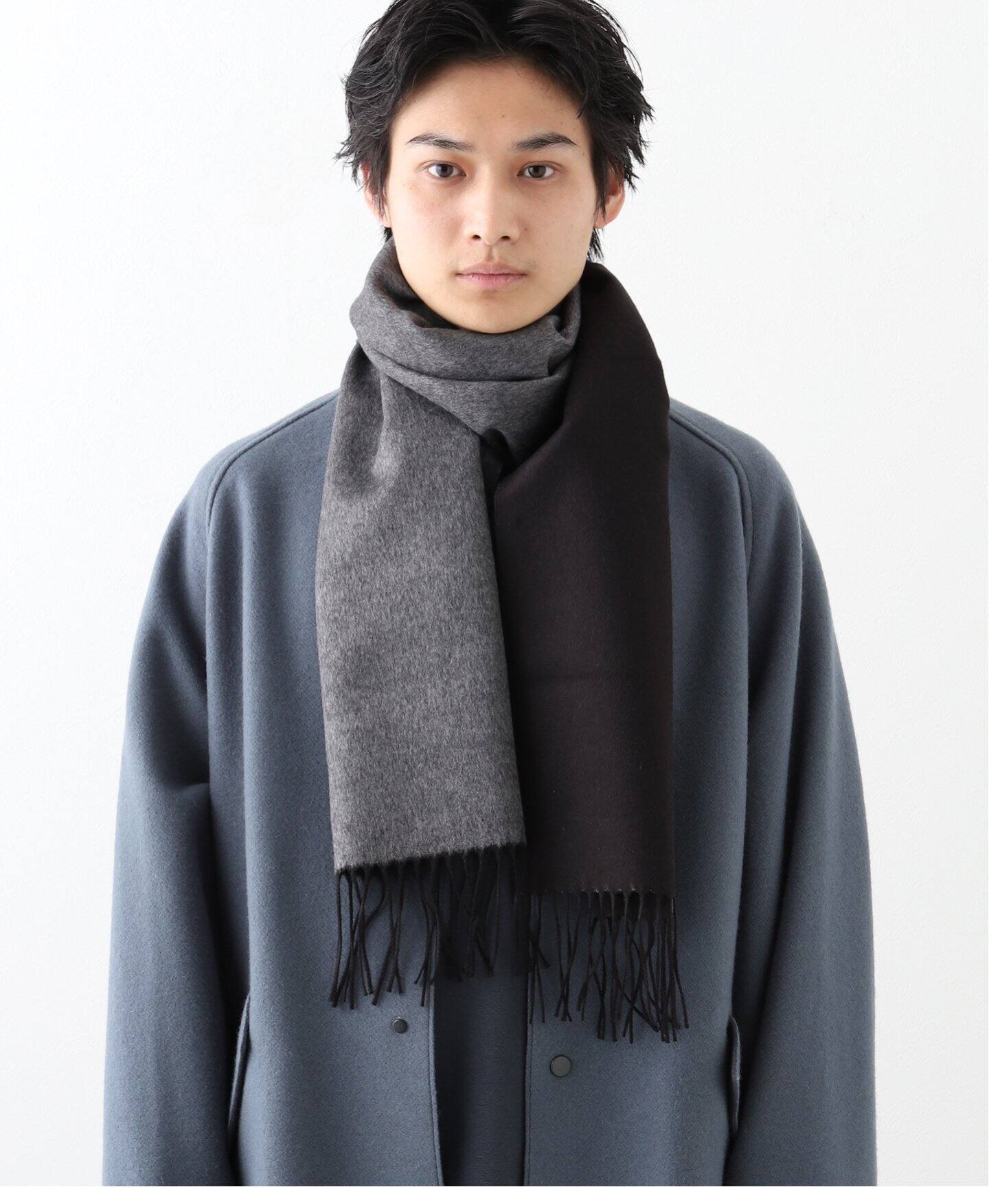PIACENZA(ピアツェンツァ) シルク/カシミヤ ダブルフェイスマフラー 30 