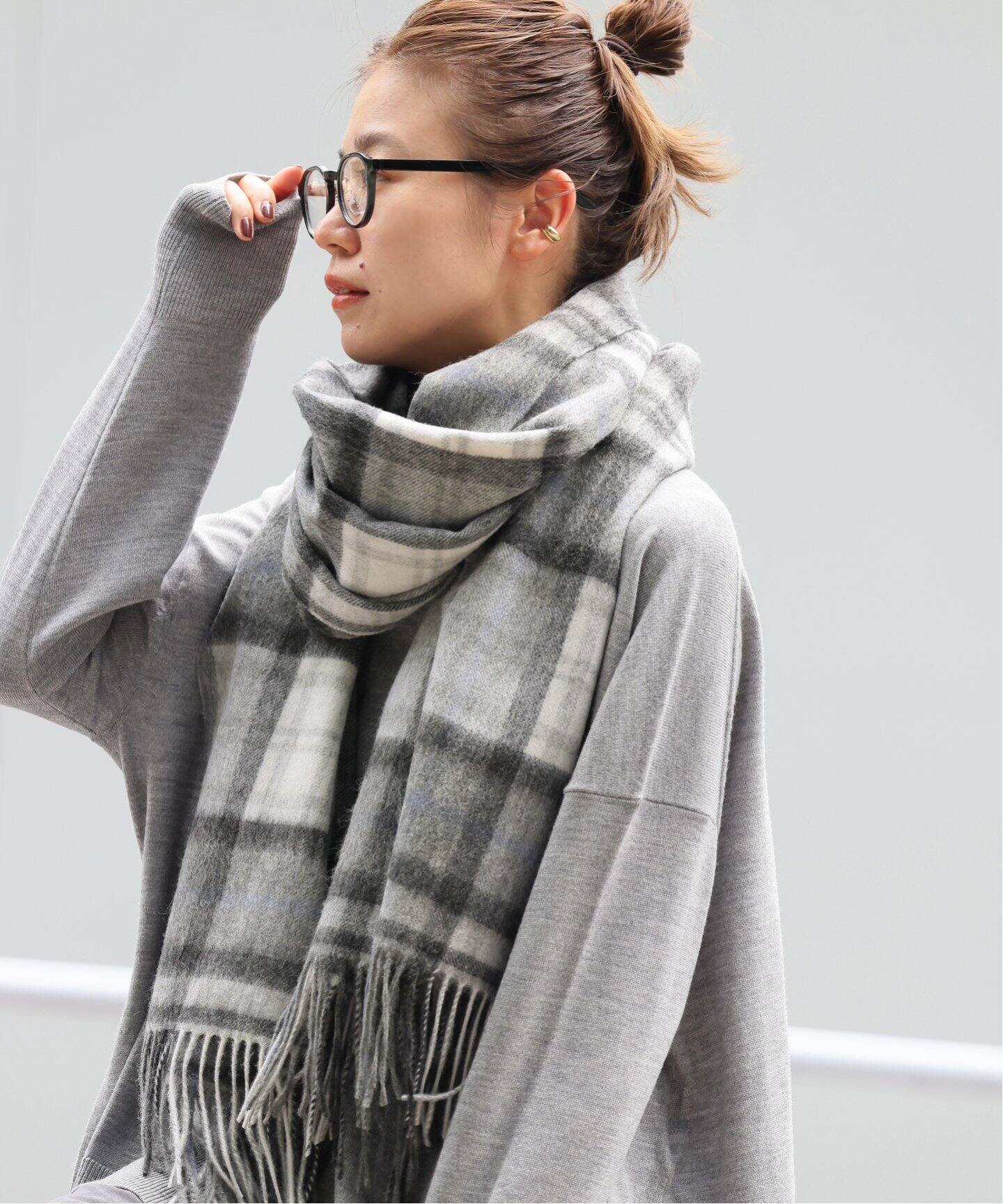 追加》【TWEEDMILL/ツイードミル】チェックストール（ストール 