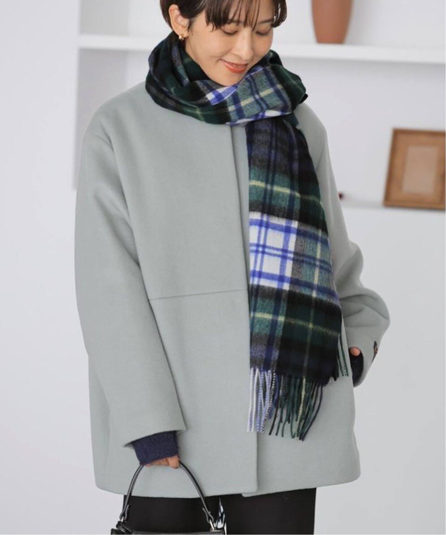 追加》【TWEEDMILL/ツイードミル】チェックストール（ストール 