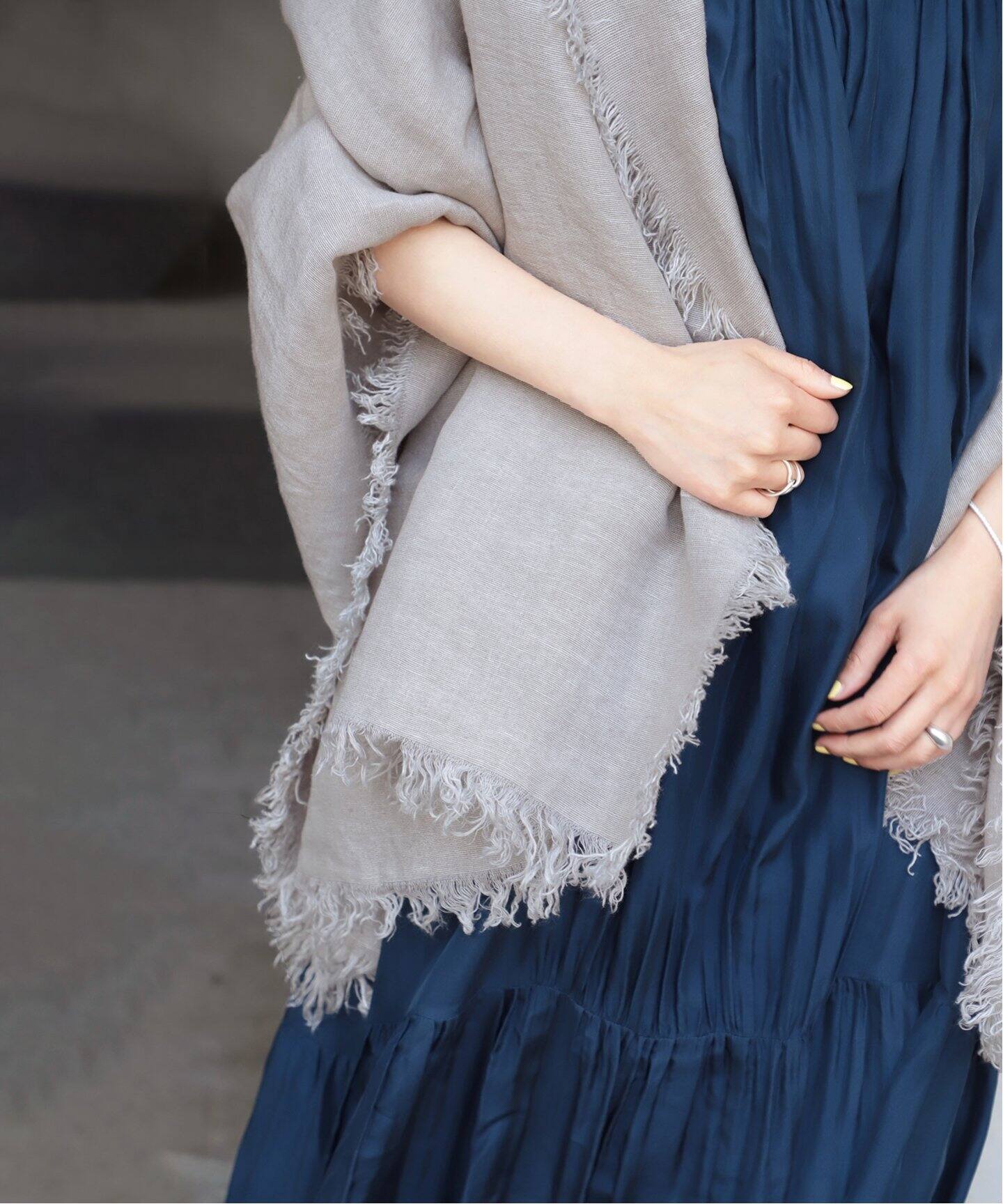 ASAUCE MELER/アソースメレ】ベルギーリネン フリンジストール  