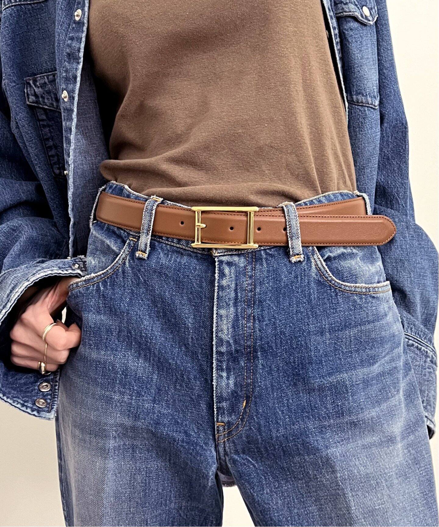 ATELIER AMBOISE/アトリエ アンボワーズ】 H Buckle Belt（ベルト）｜L 