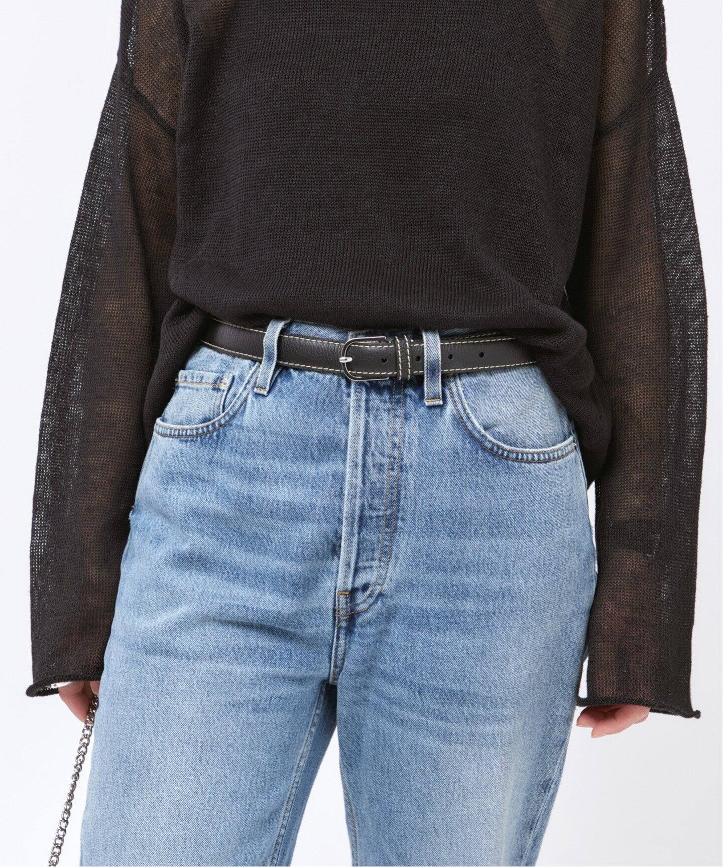 【Toteme】スリム レザーベルト 送料関税込 関税込み【TOTEME】スリム レザーベルト black/brown
