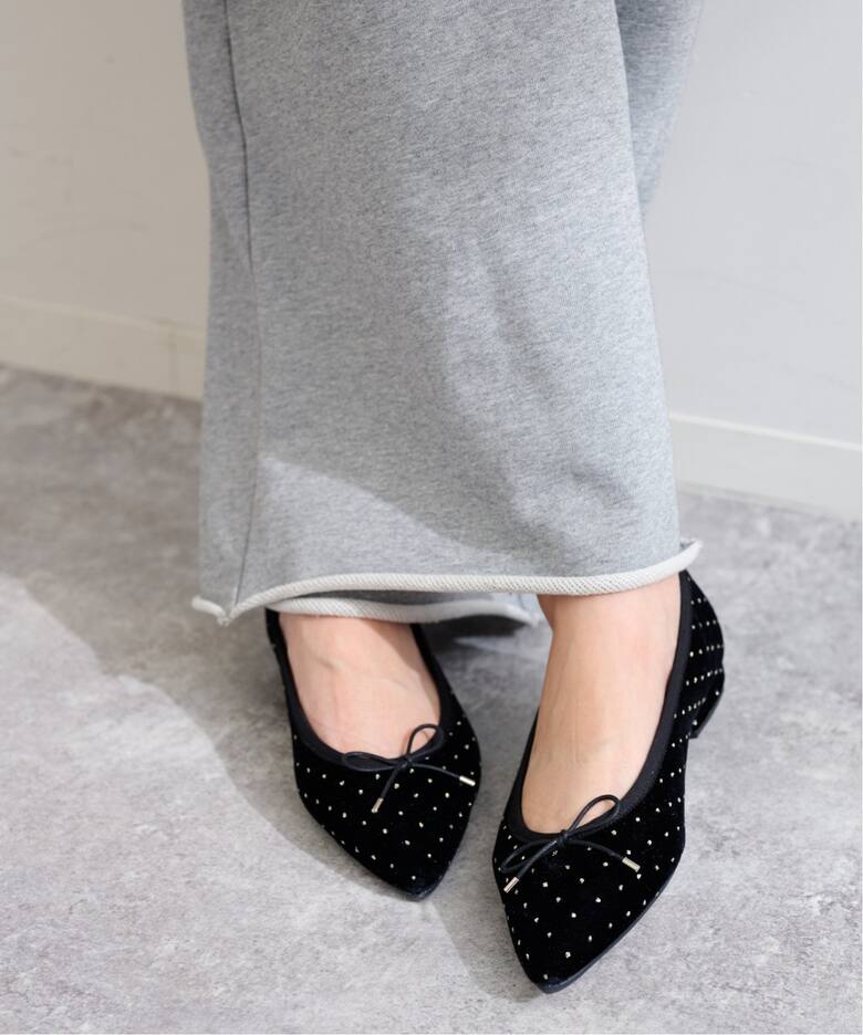 menue (メヌエ) ふわカル ポインテッドトゥ バレエシューズ 送料無料 | welleg（ウェレッグ）オンラインストア Herstyle レディース Ronen ポインテッドトゥ フラット ニット バレエ フラットシューズ ブラック ブルー レッド フ