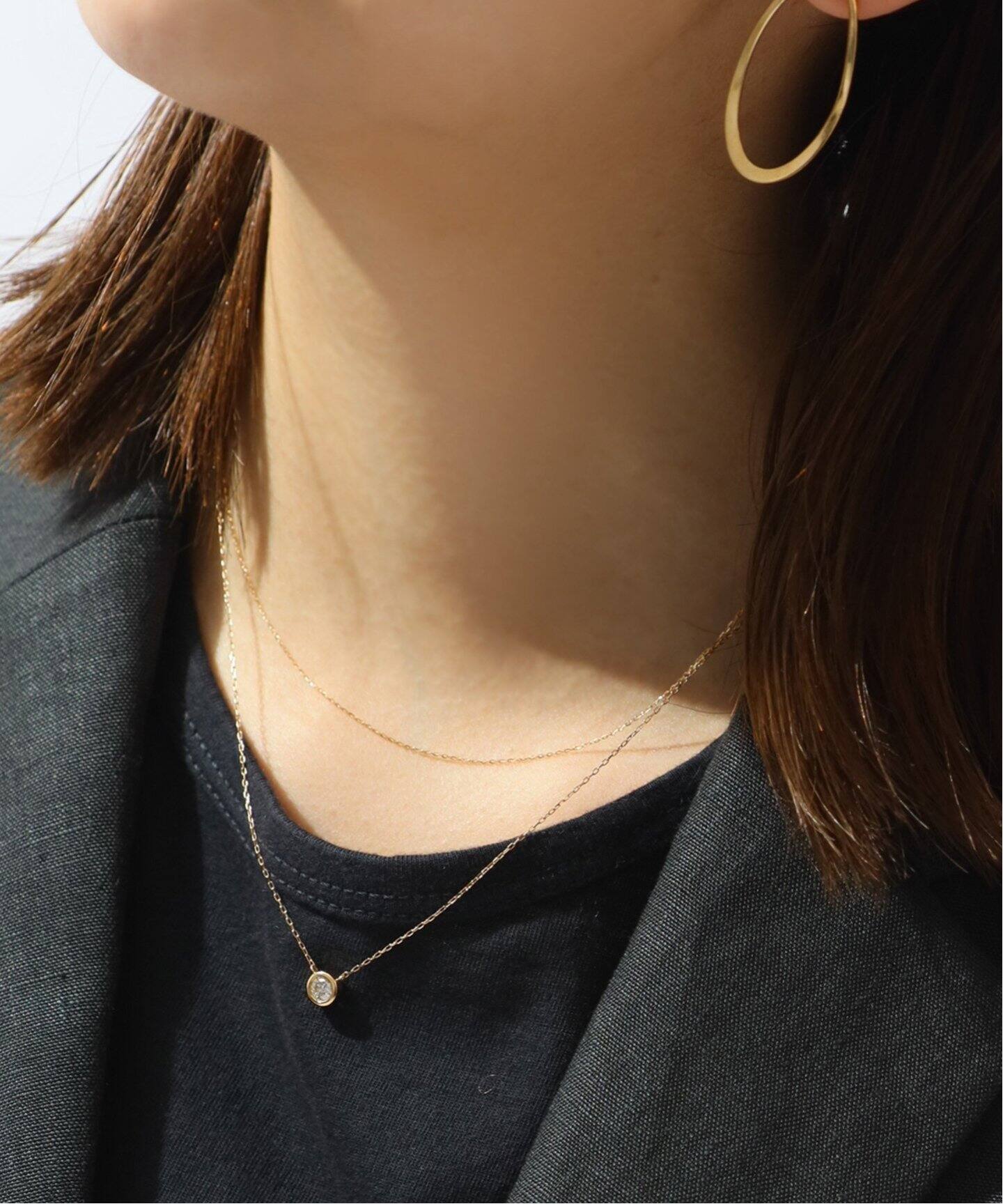 フクリン0.28ctダイヤネックレス K18（ネックレス）｜Lilas（リラ）の  