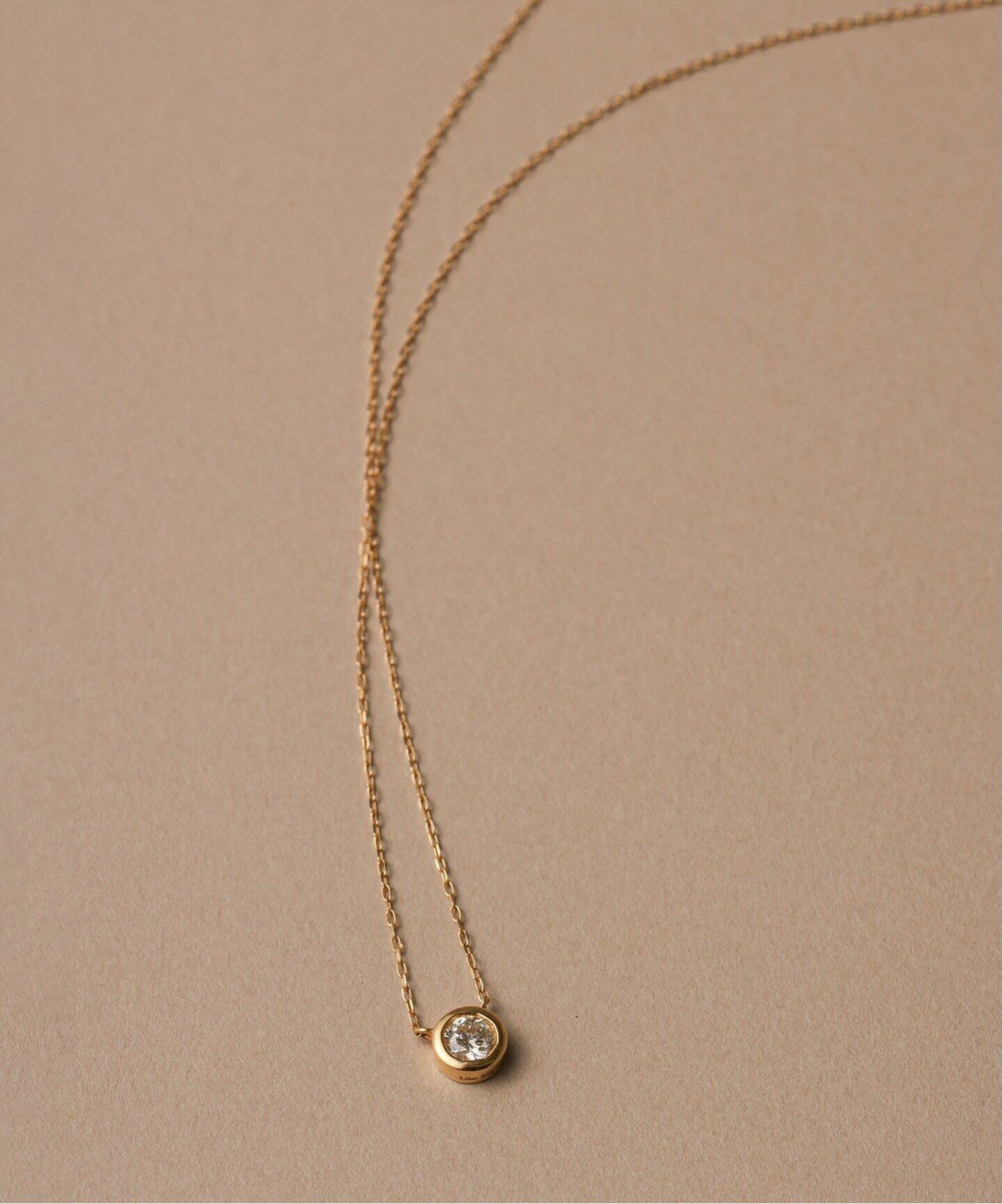 フクリン0.28ctダイヤネックレス K18（ネックレス）｜Lilas（リラ）の  