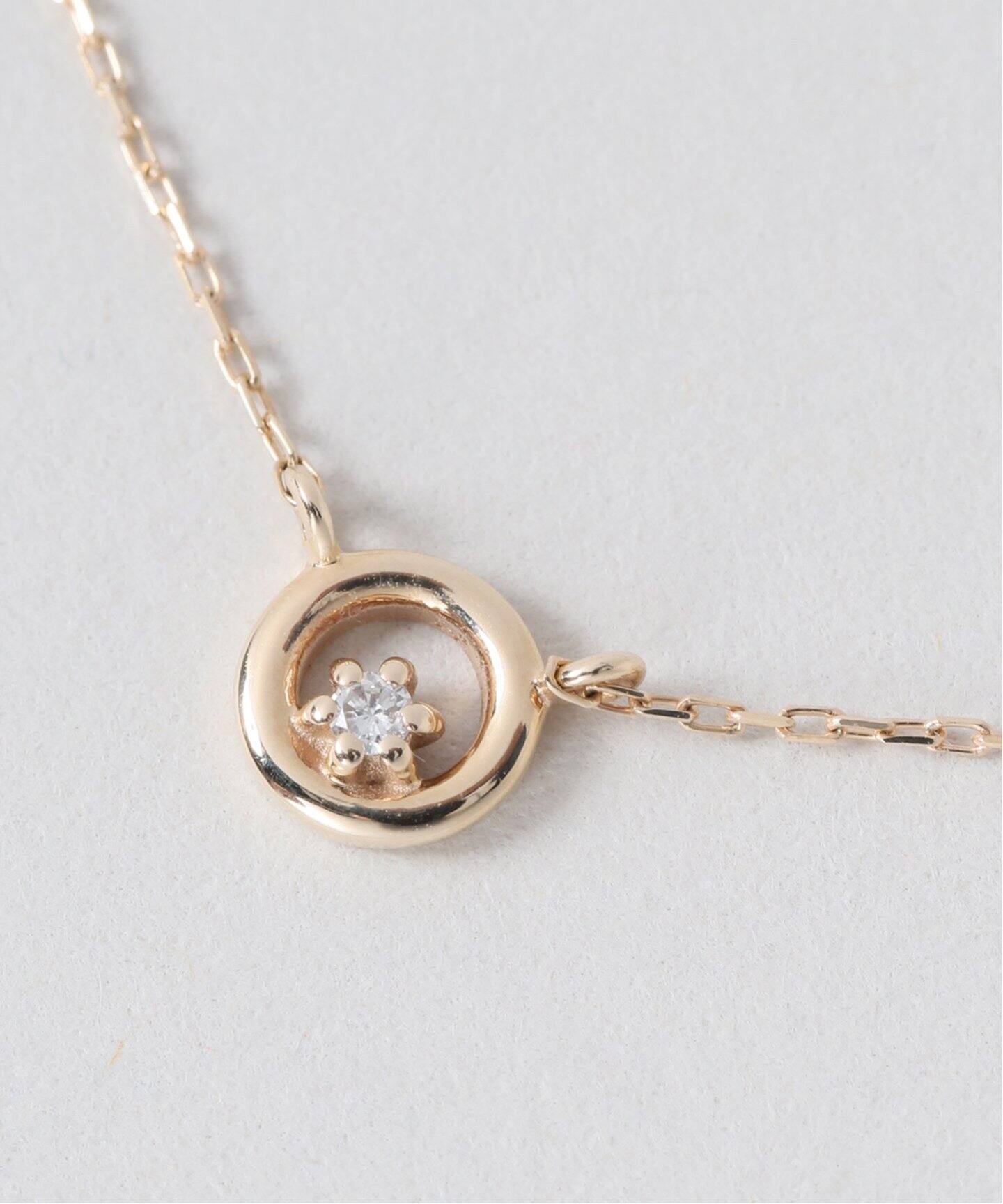 lilas サークルダイヤネックレス K10 サークル*ダイヤモチーフネックレス K10（ネックレス）｜Lilas