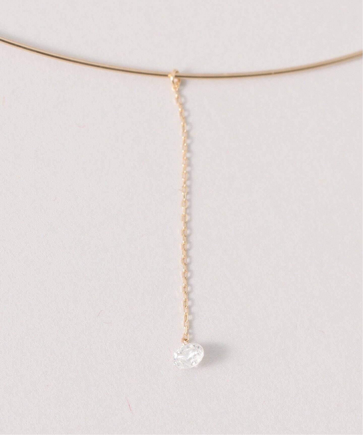 ホールダイヤ1ピースチェーンチョーカー0.16ct K10（ネックレス 