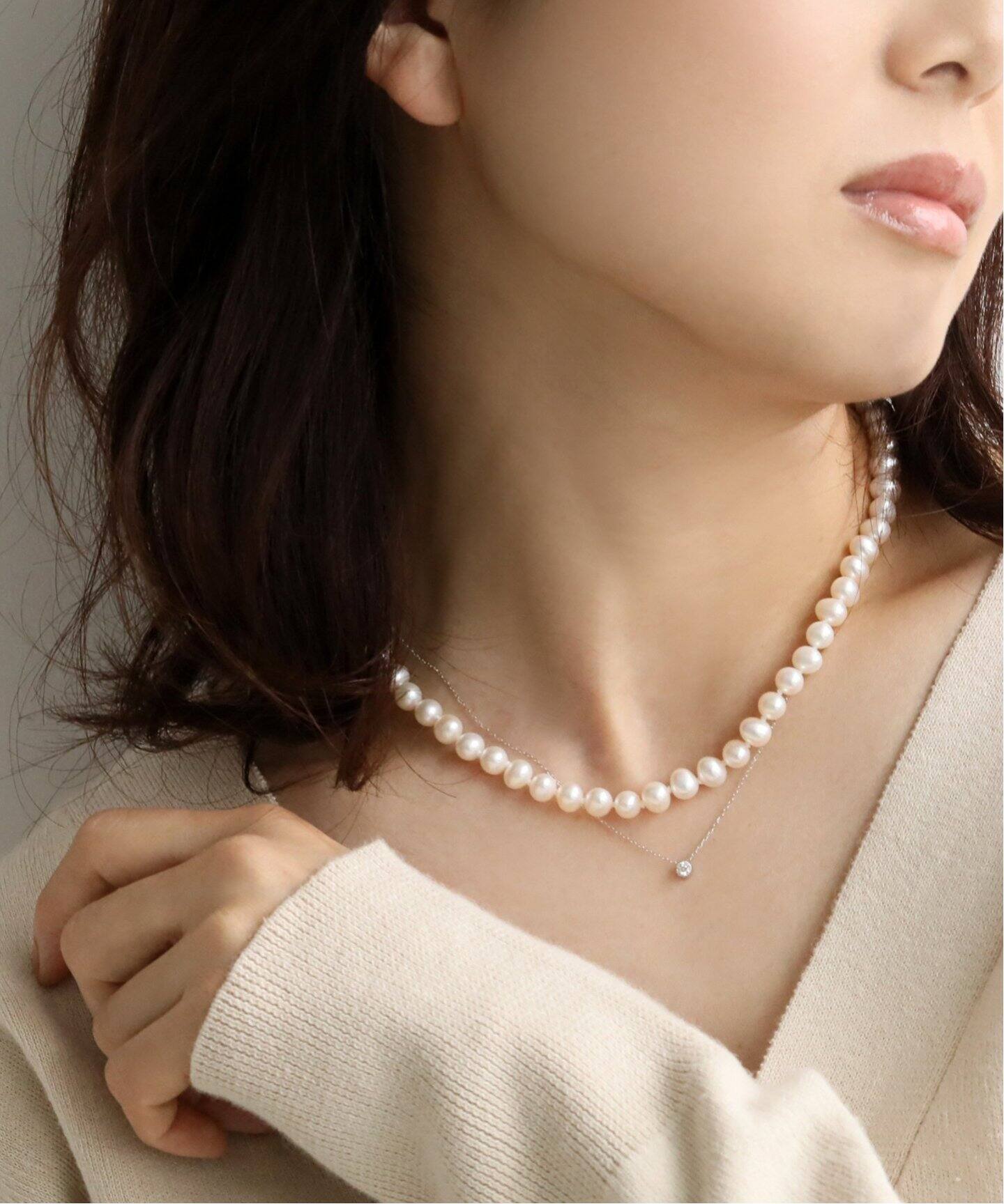 淡水ポテト6mm40cmネックレス SV（ネックレス）｜Lilas（リラ）の通販 