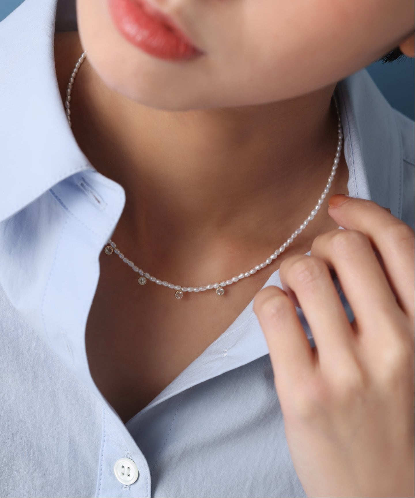 Lilas K10 淡水パール ネックレス ビワパールチェーンネックレス K10（ネックレス）｜Lilas（リラ