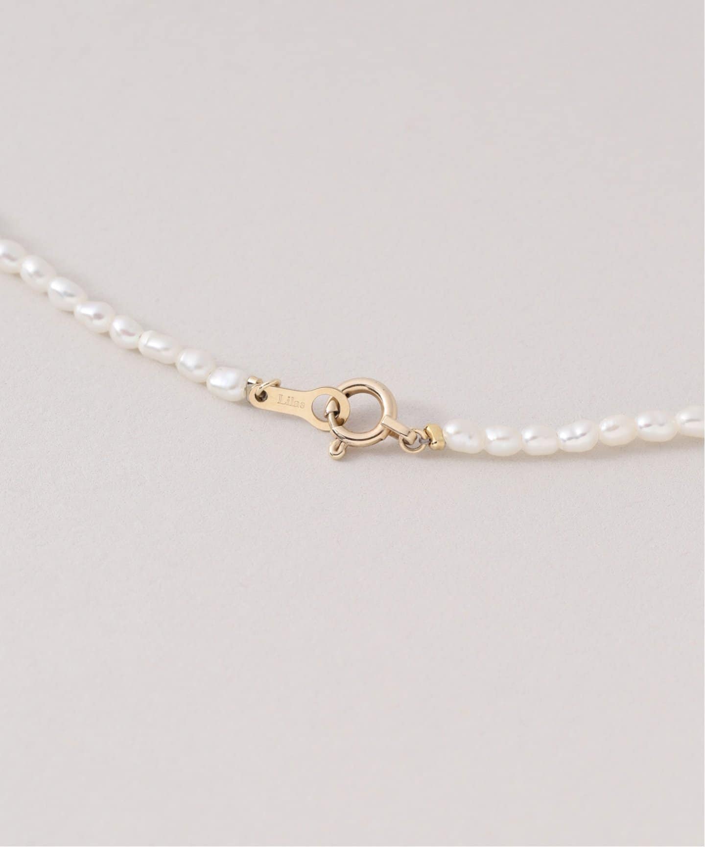 ライスパール*ホワイトトパーズネックレス K10（ネックレス