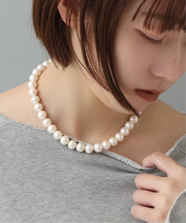 追加》エシカル淡水ポテトパールネックレス10mm40cm SV（ネックレス 