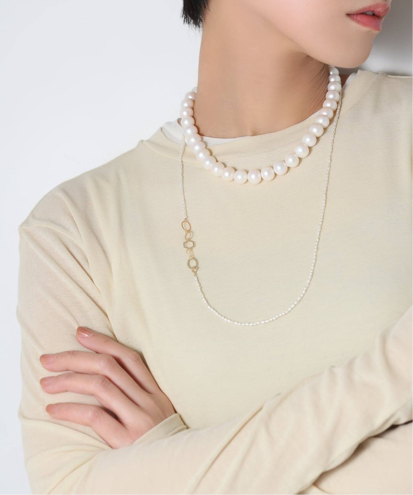 追加》エシカル淡水ポテトパールネックレス10mm40cm SV（ネックレス  