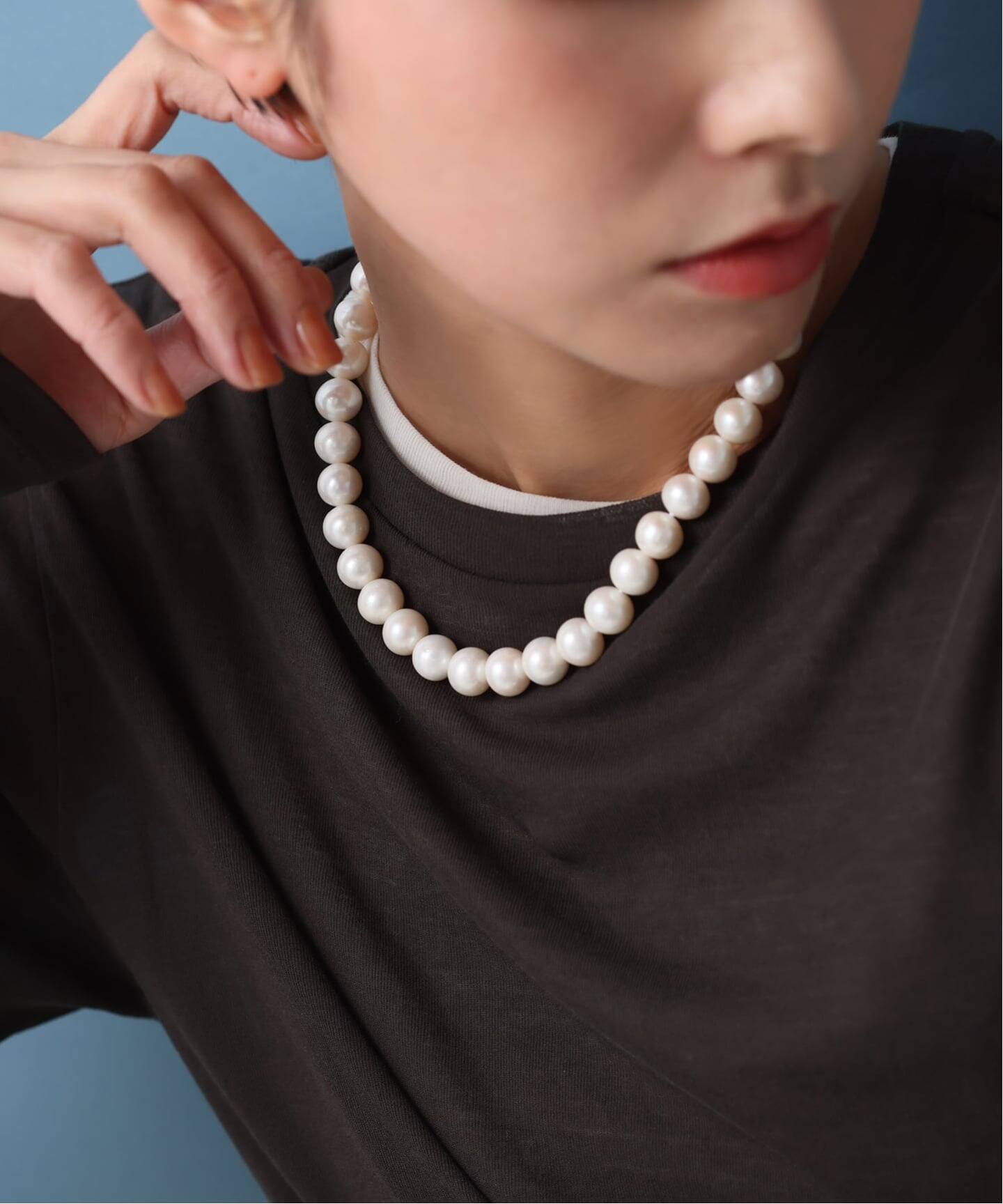 追加》エシカル淡水ポテトパールネックレス10mm40cm SV（ネックレス  