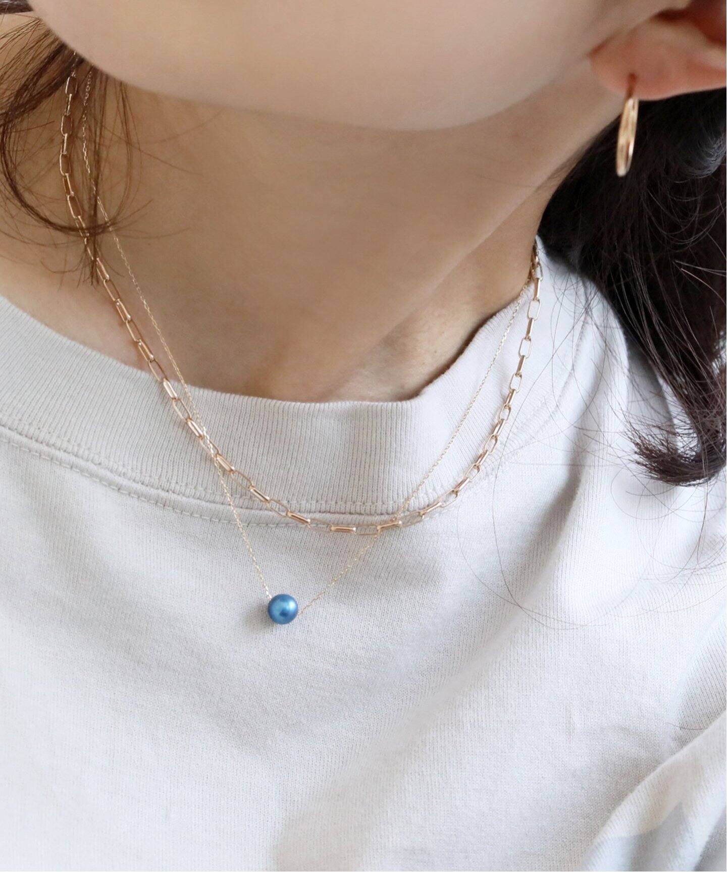 インディゴパール6mm1粒ネックレス K10（ネックレス）｜Lilas（リラ 