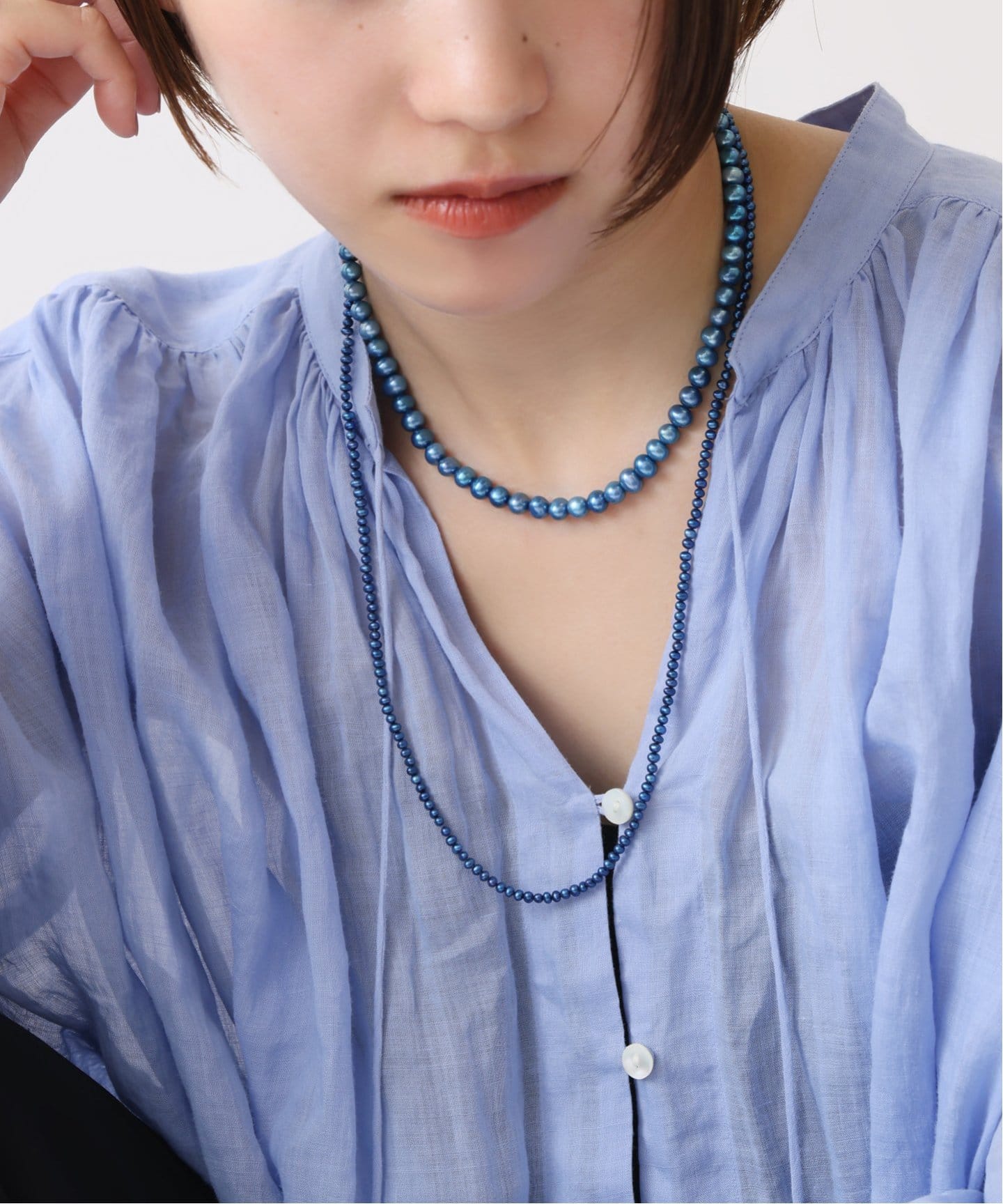 Lilas インディゴパール　ネックレス 缶付き　spick&span Lilas インディゴパール ネックレス 缶付き spick&span