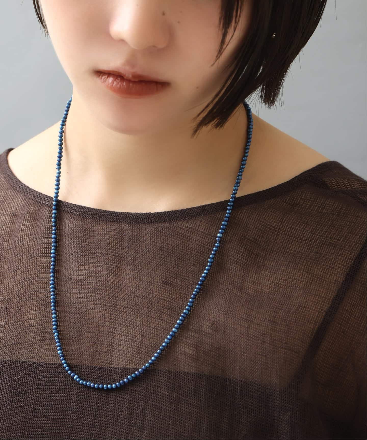 インディゴパール3mm60cmネックレス K10（ネックレス）｜Lilas（リラ