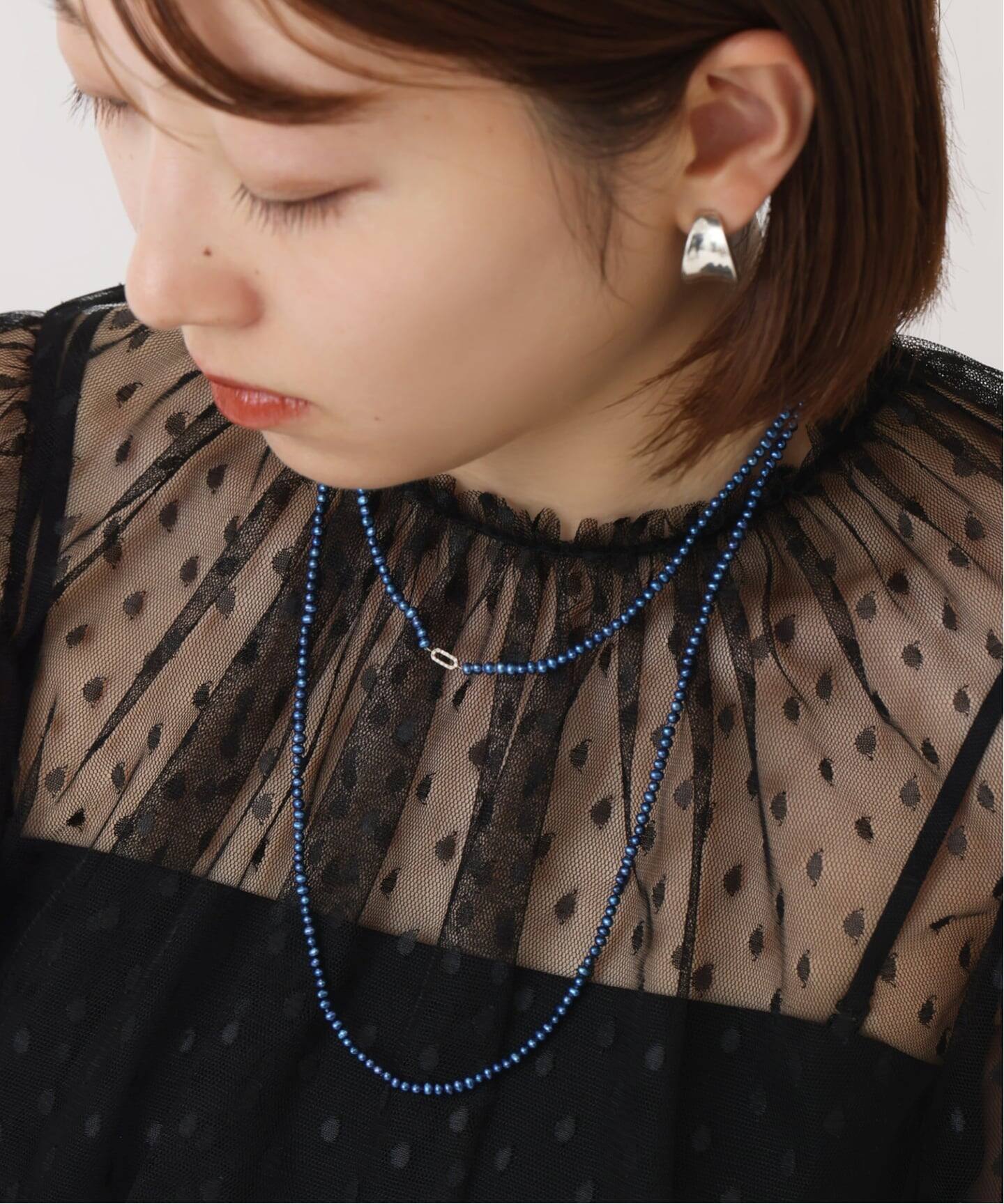 インディゴパール3mm60cmネックレス K10（ネックレス）｜Lilas（リラ
