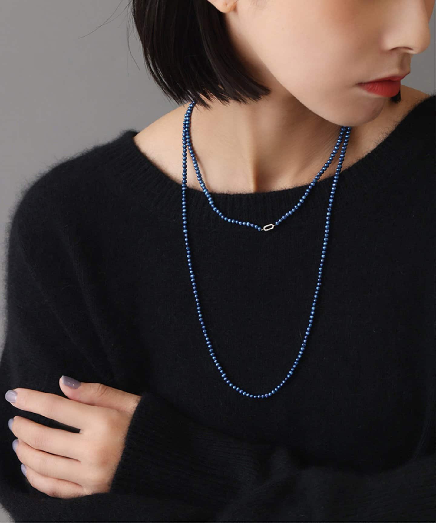 Lilas インディゴパール3ピースステーション K10 インディゴパール3mmバーモチーフネックレス K10（ネックレス