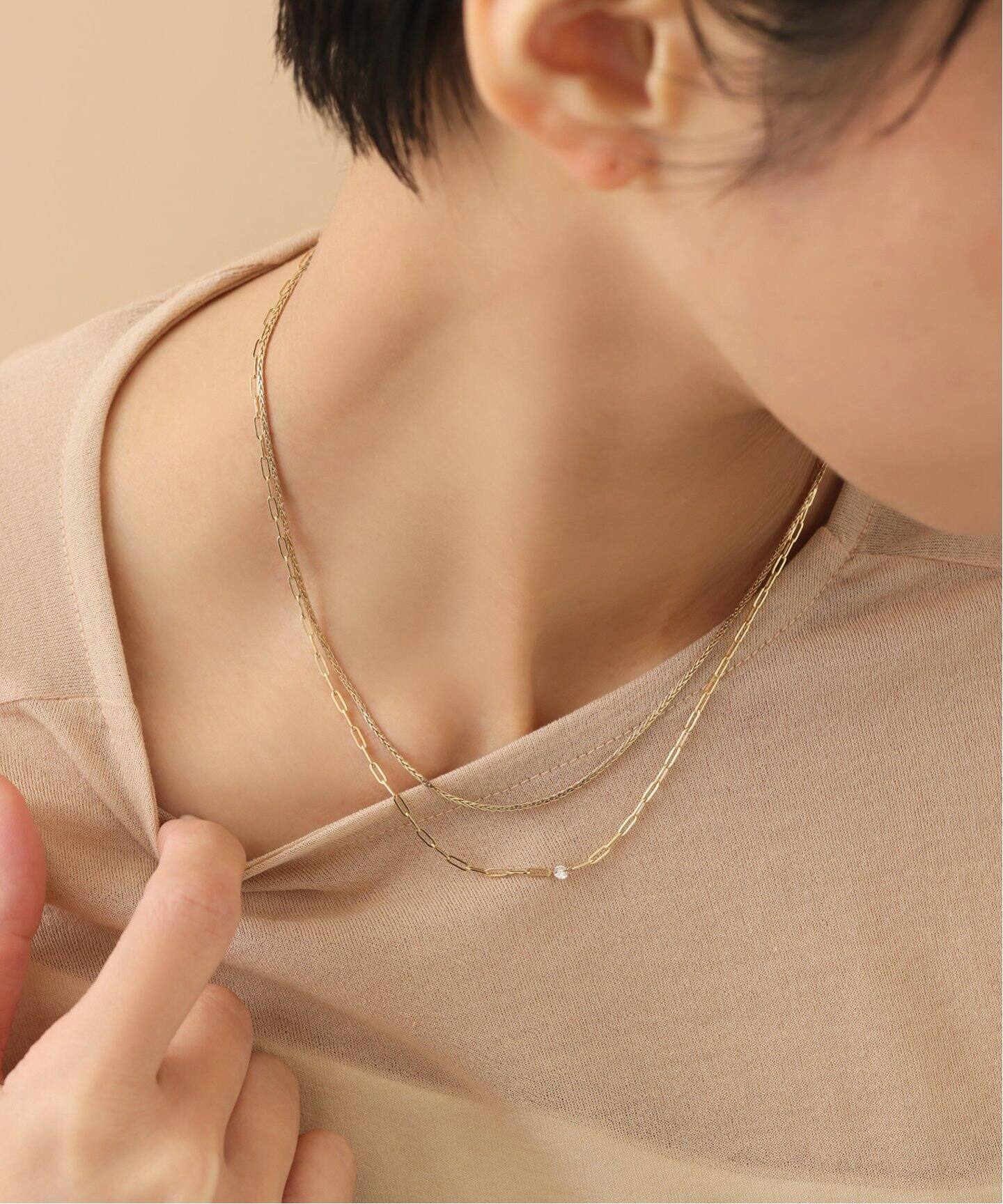 3Dチェーン38cmネックレス K10（ネックレス）｜Lilas（リラ）の  