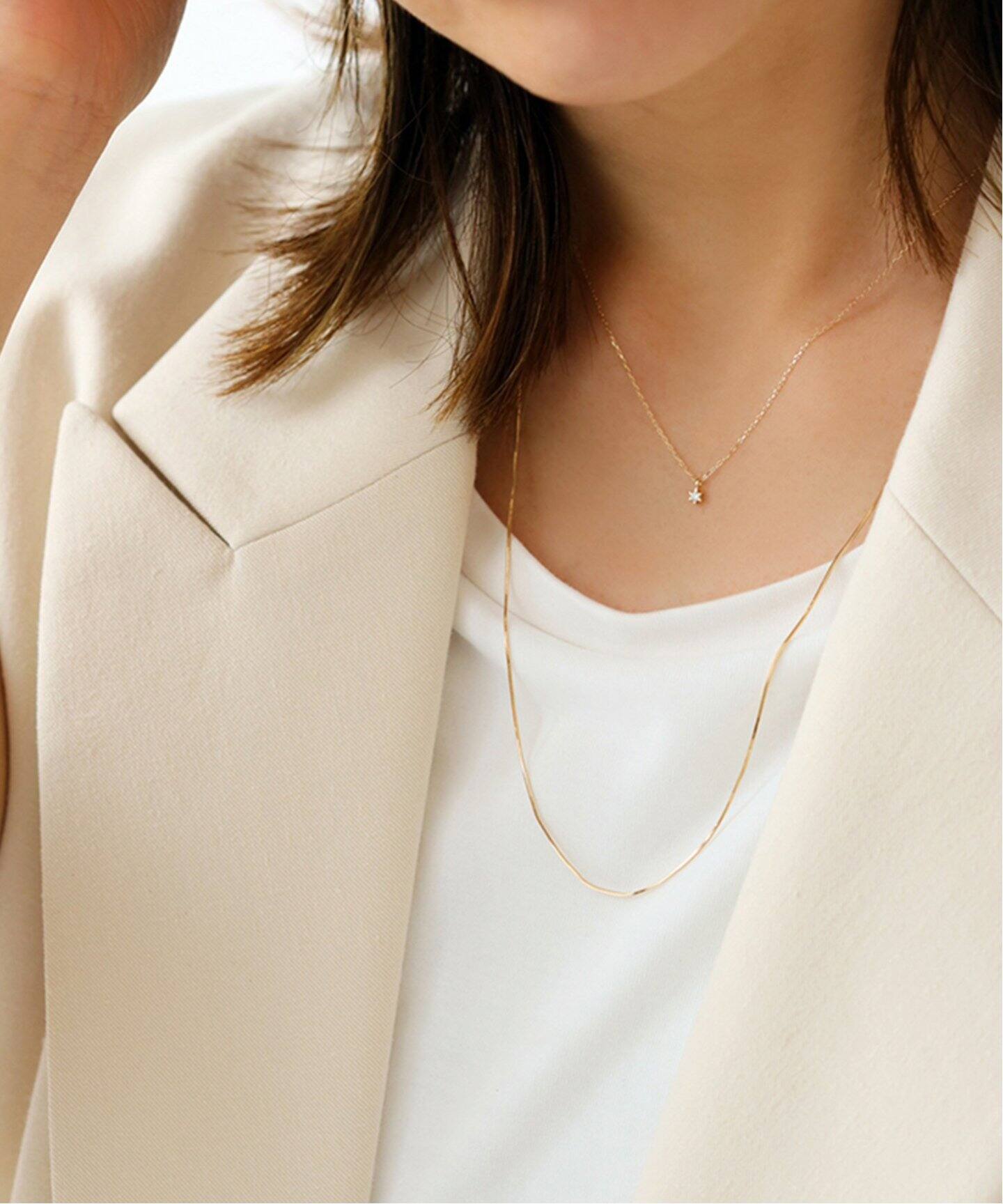 コンパクトチェーン55cmネックレス K10（ネックレス）｜Lilas（リラ  