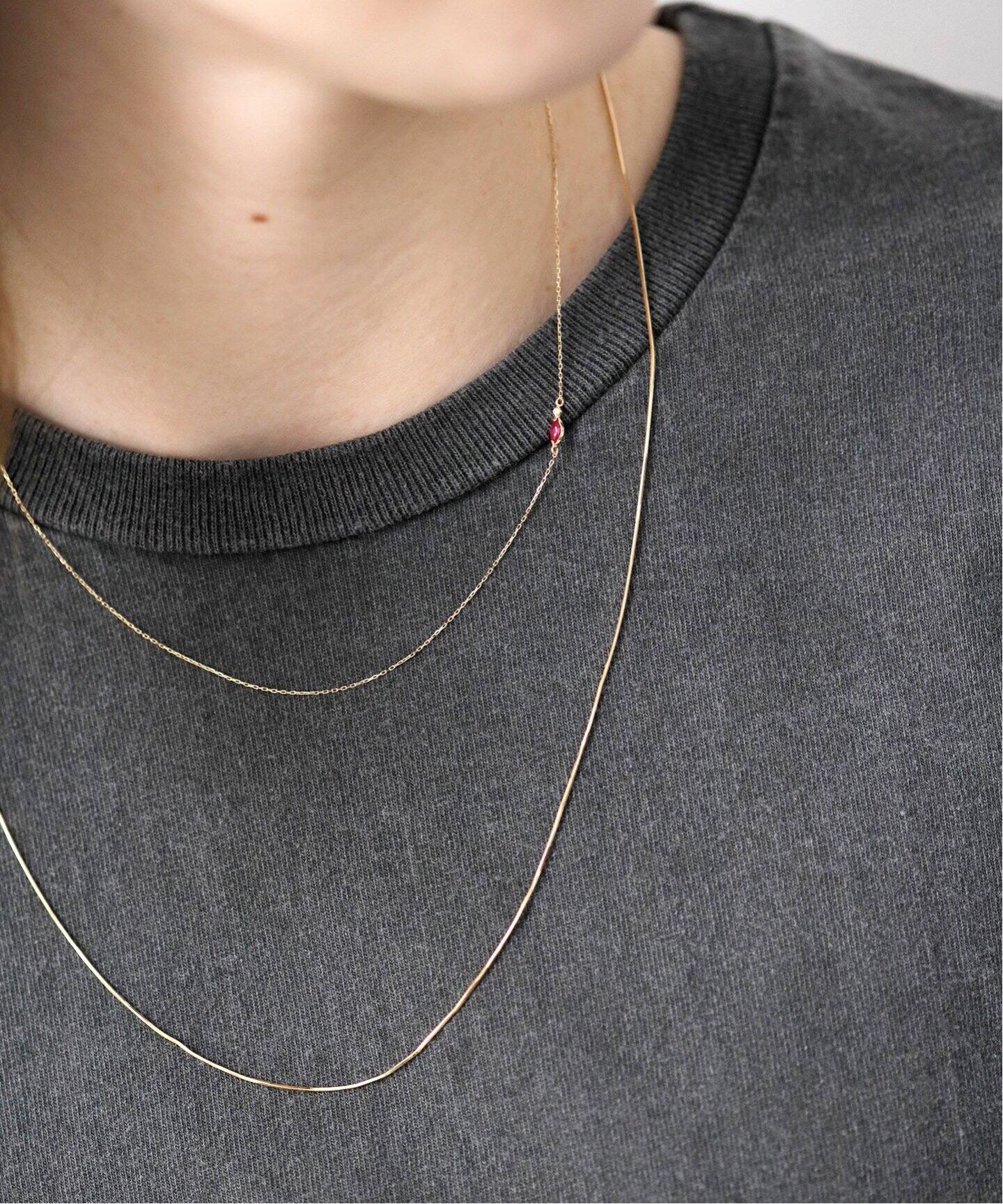 コンパクトチェーン55cmネックレス K10（ネックレス）｜Lilas（リラ  