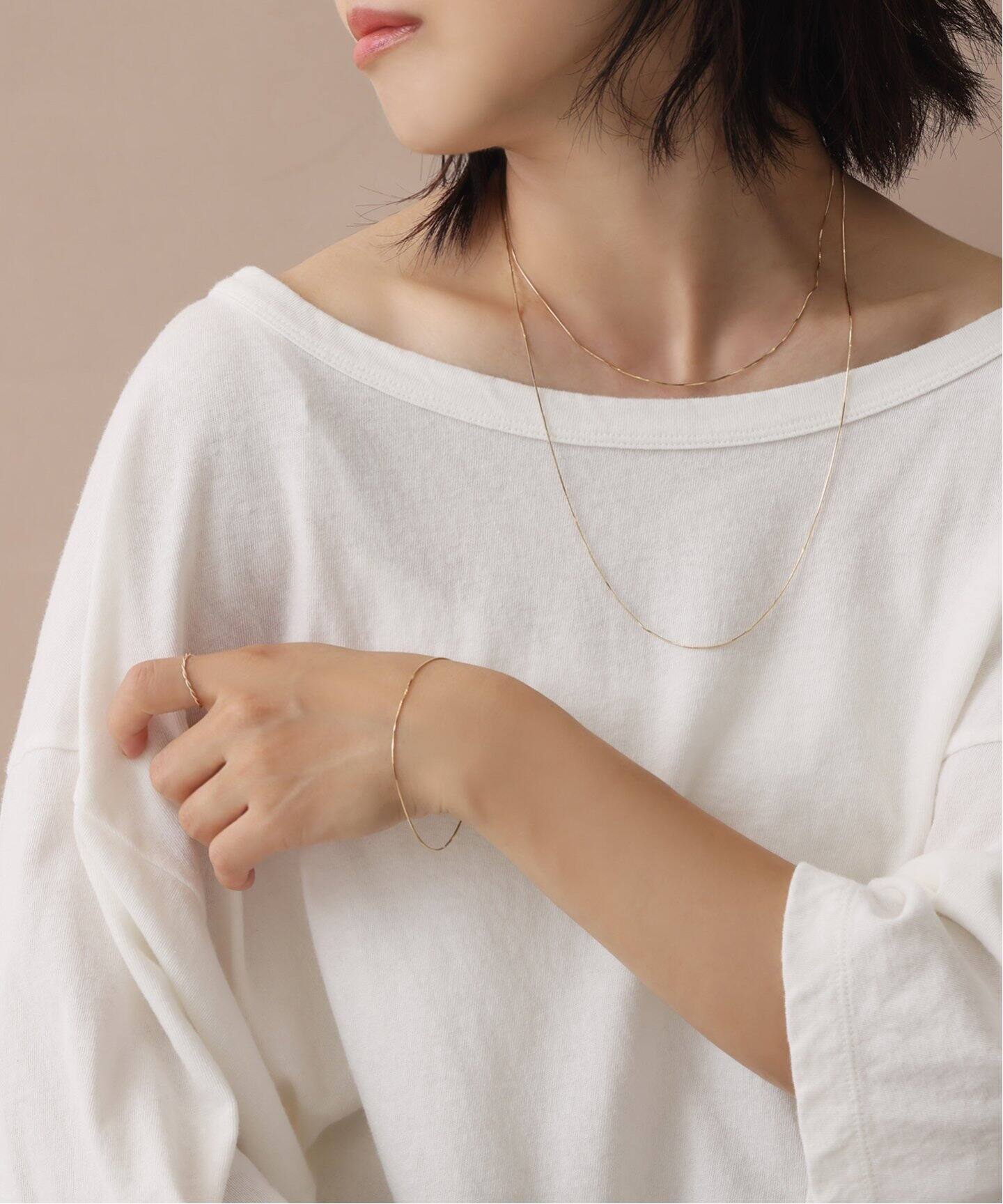 コンパクトチェーン55cmネックレス K10（ネックレス）｜Lilas（リラ  